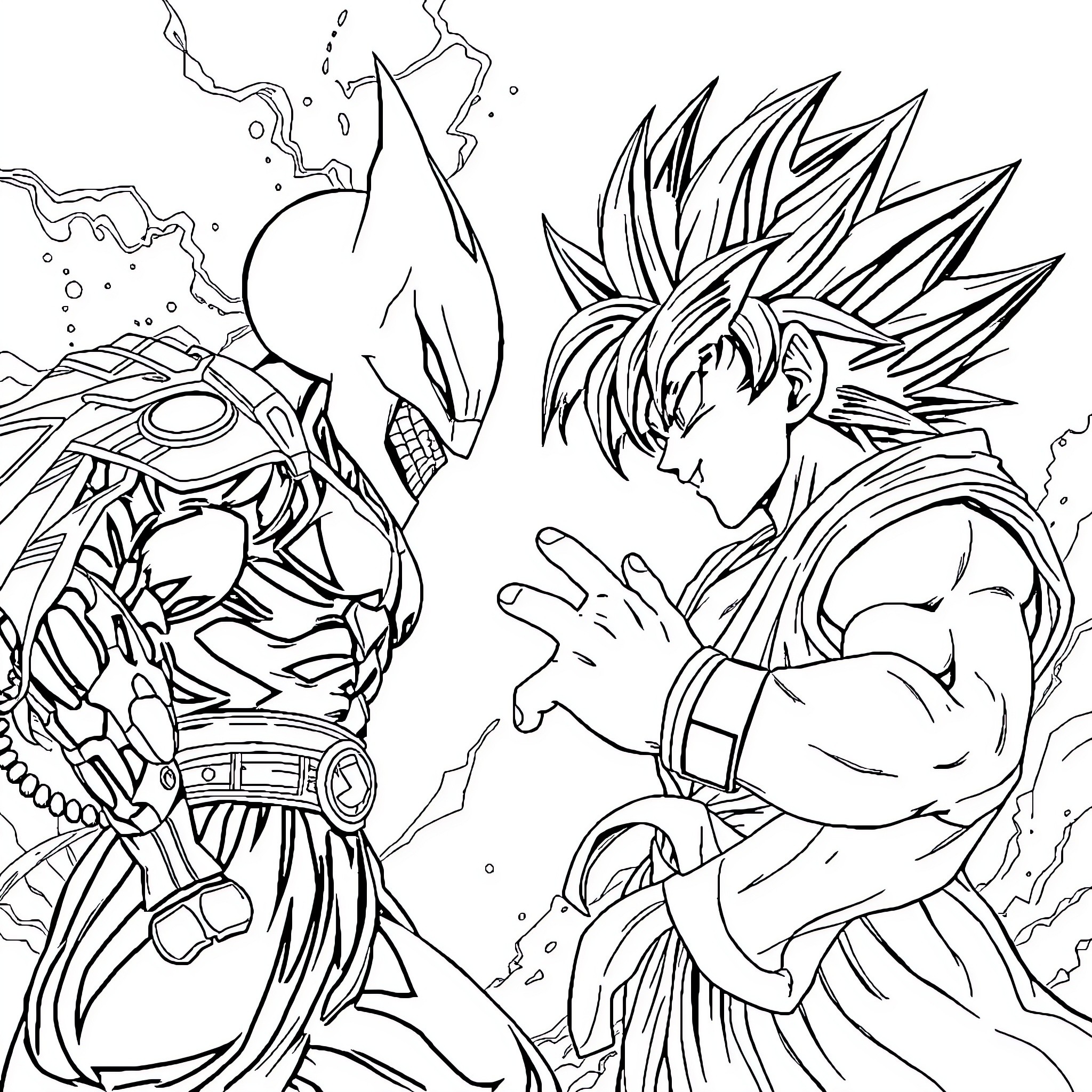 Spawn of epic battle between warriors Coloring Page (free black-and-white line drawing printable PDF for all, from beginners to advanced learners, including children, teens, adults, and seniors)