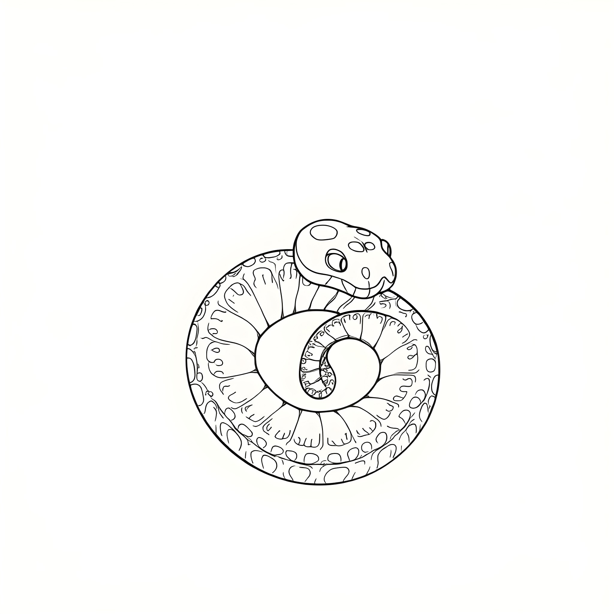 Bothriechis Schlegelii coiled snake illustration Coloring Page (free black-and-white line drawing printable PDF for all, from beginners to advanced learners, including children, teens, adults, and seniors)