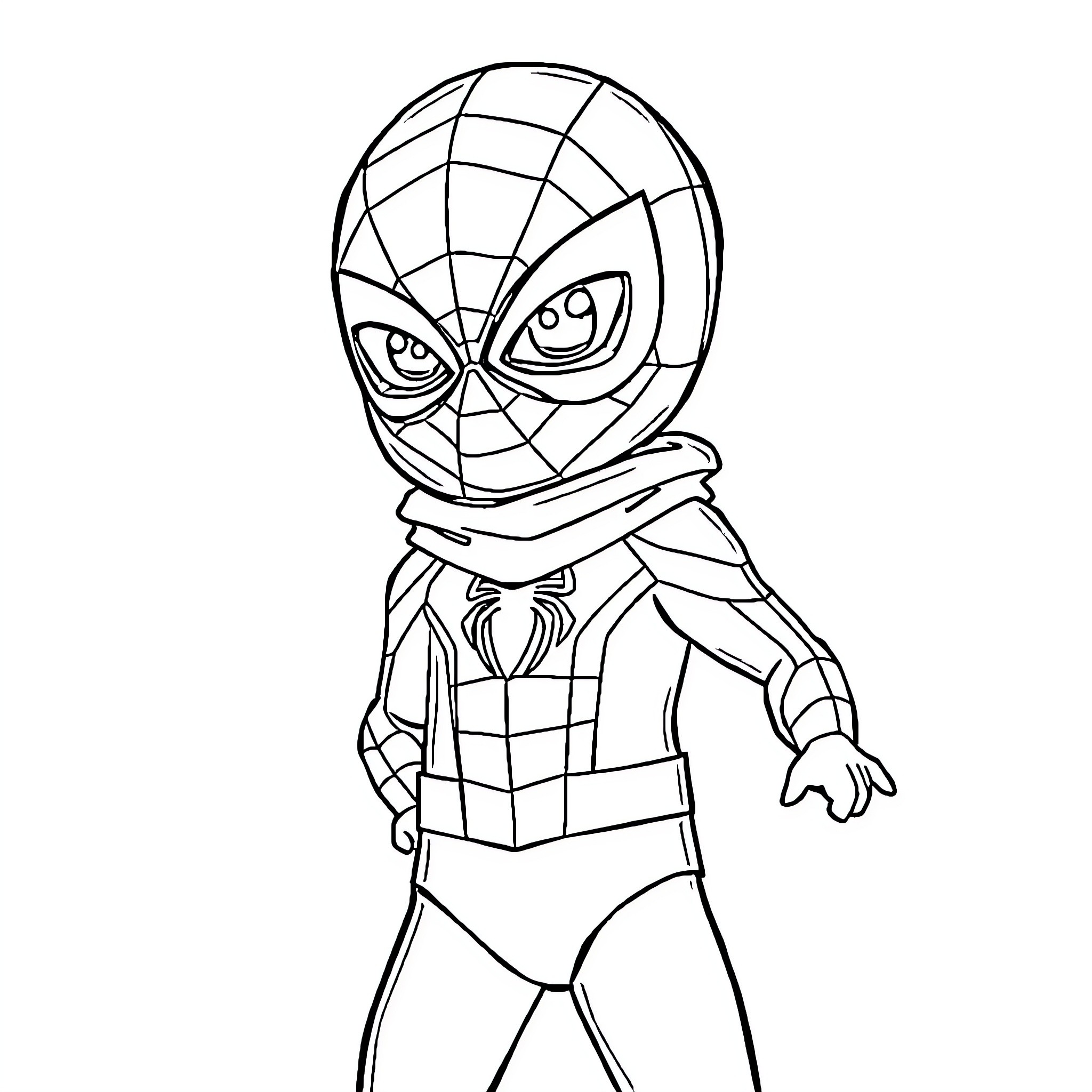 Bluey's Spidery Adventure Coloring Page (free black-and-white line drawing printable PDF for all, from beginners to advanced learners, including children, teens, adults, and seniors)