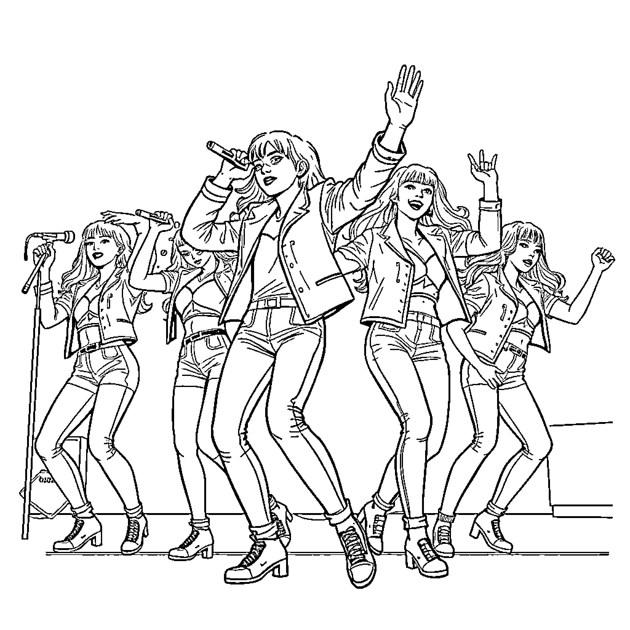 Guerrera: Fierce and Spirited Women in Action Coloring Page (free black-and-white line drawing printable PDF for all, from beginners to advanced learners, including children, teens, adults, and seniors)