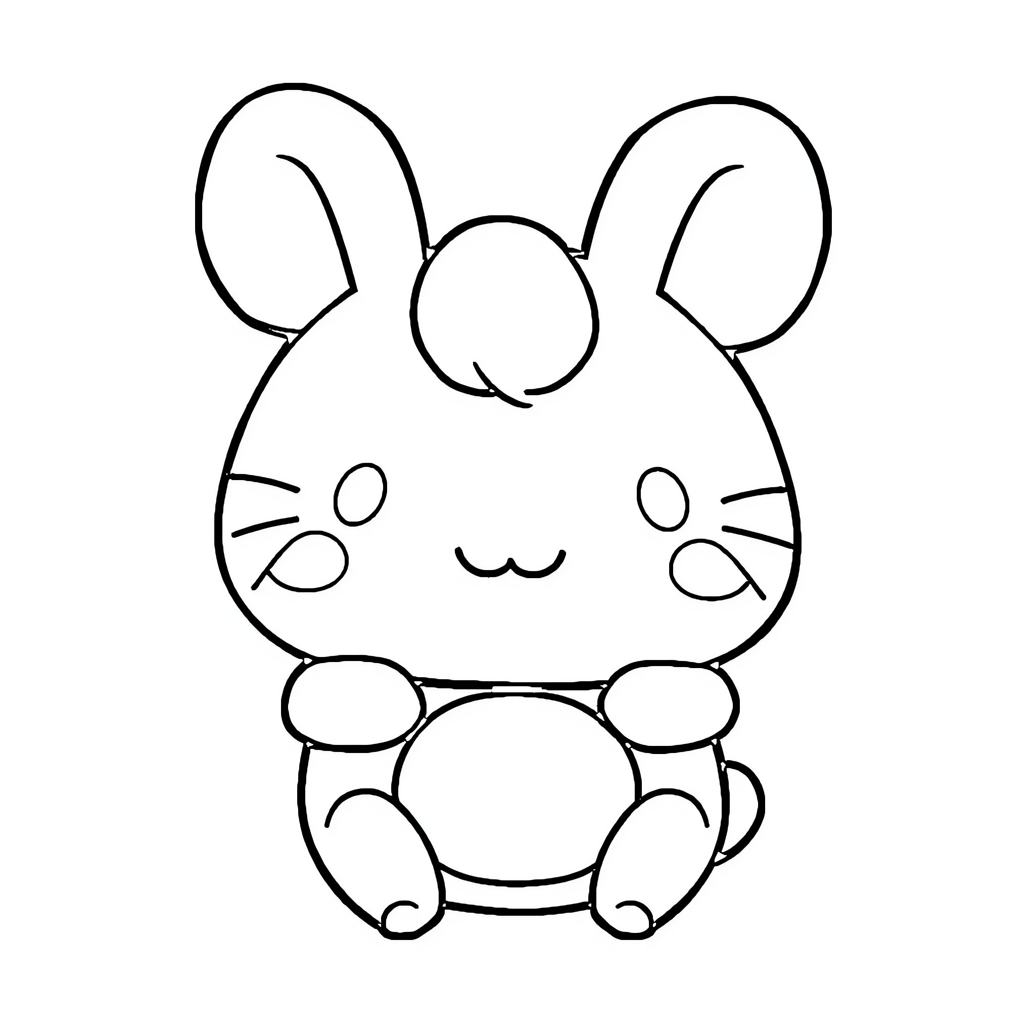 Cinnamoroll character in simple outline style Coloring Page (free black-and-white line drawing printable PDF for all, from beginners to advanced learners, including children, teens, adults, and seniors)