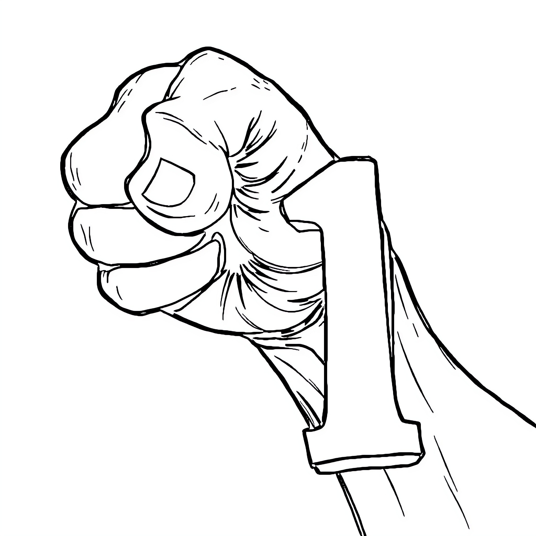 Fist raised in determination Coloring Page (free black-and-white line drawing printable PDF for all, from beginners to advanced learners, including children, teens, adults, and seniors)