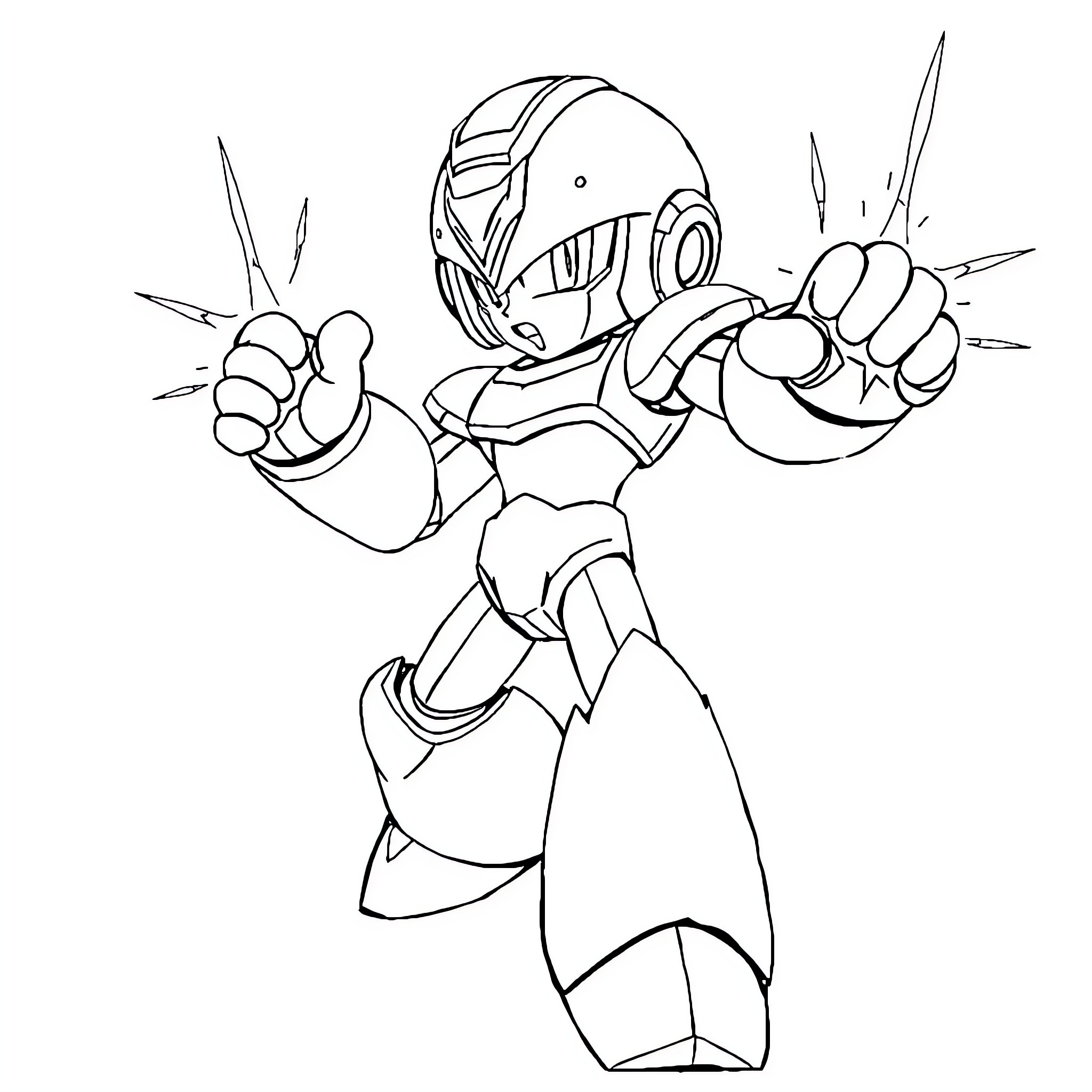 Zero Charging Heroic Stance Coloring Page (free black-and-white line drawing printable PDF for all, from beginners to advanced learners, including children, teens, adults, and seniors)