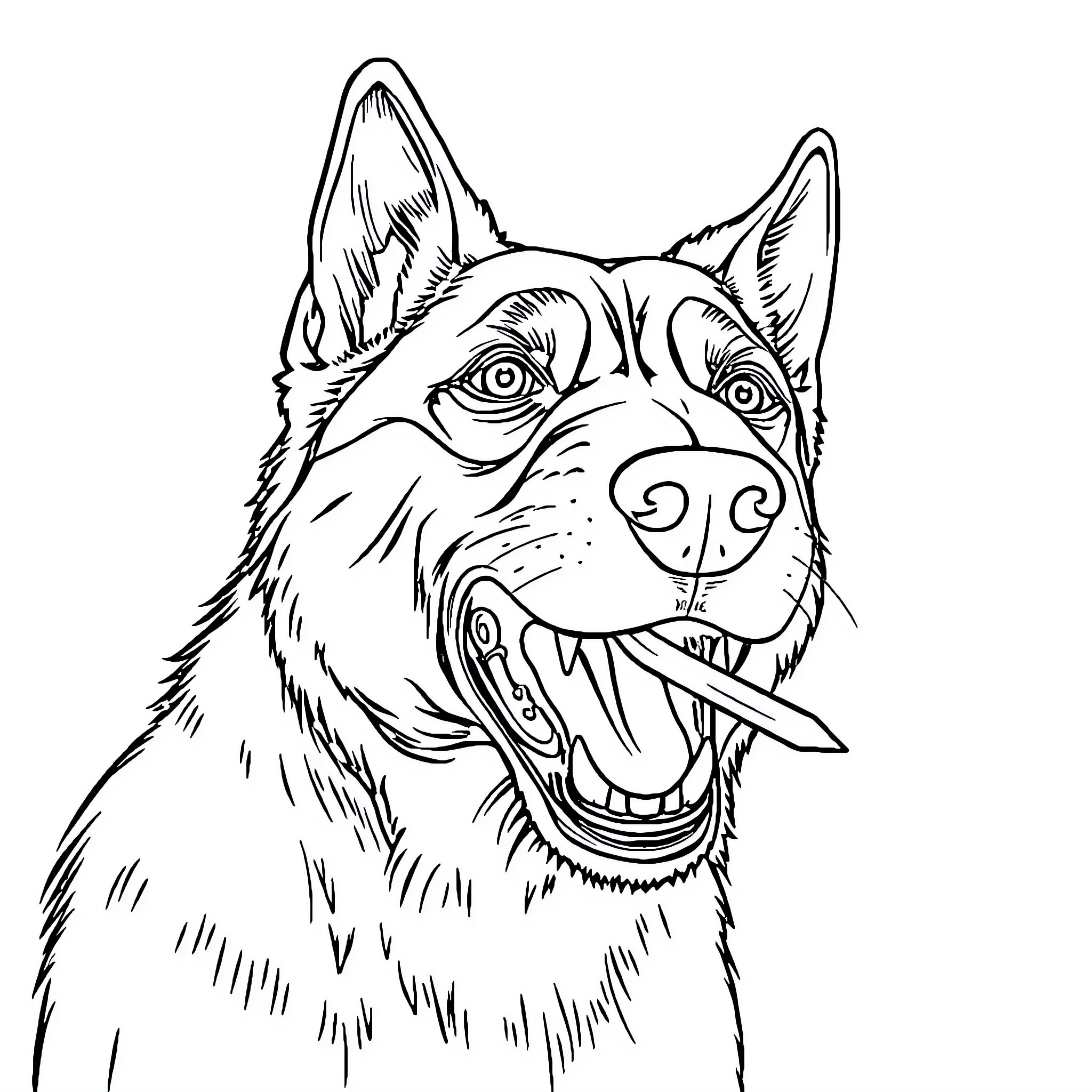 Animal showing friendly facial expression Coloring Page (free black-and-white line drawing printable PDF for all, from beginners to advanced learners, including children, teens, adults, and seniors)