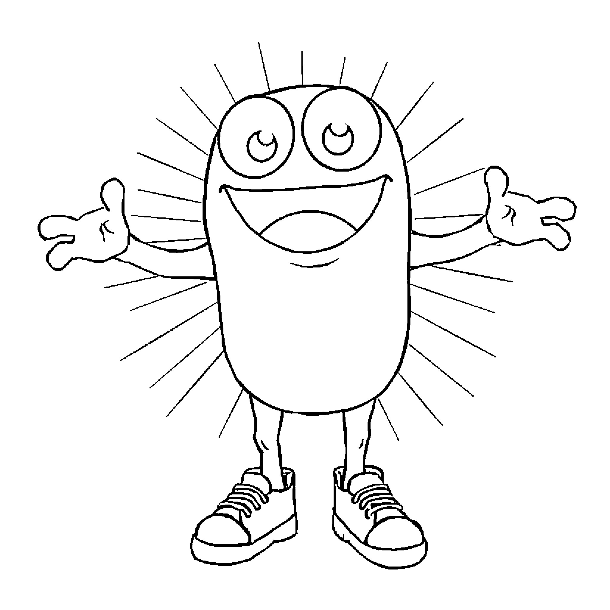 Papel Creature with Playful Expression Coloring Page (free black-and-white line drawing printable PDF for all, from beginners to advanced learners, including children, teens, adults, and seniors)