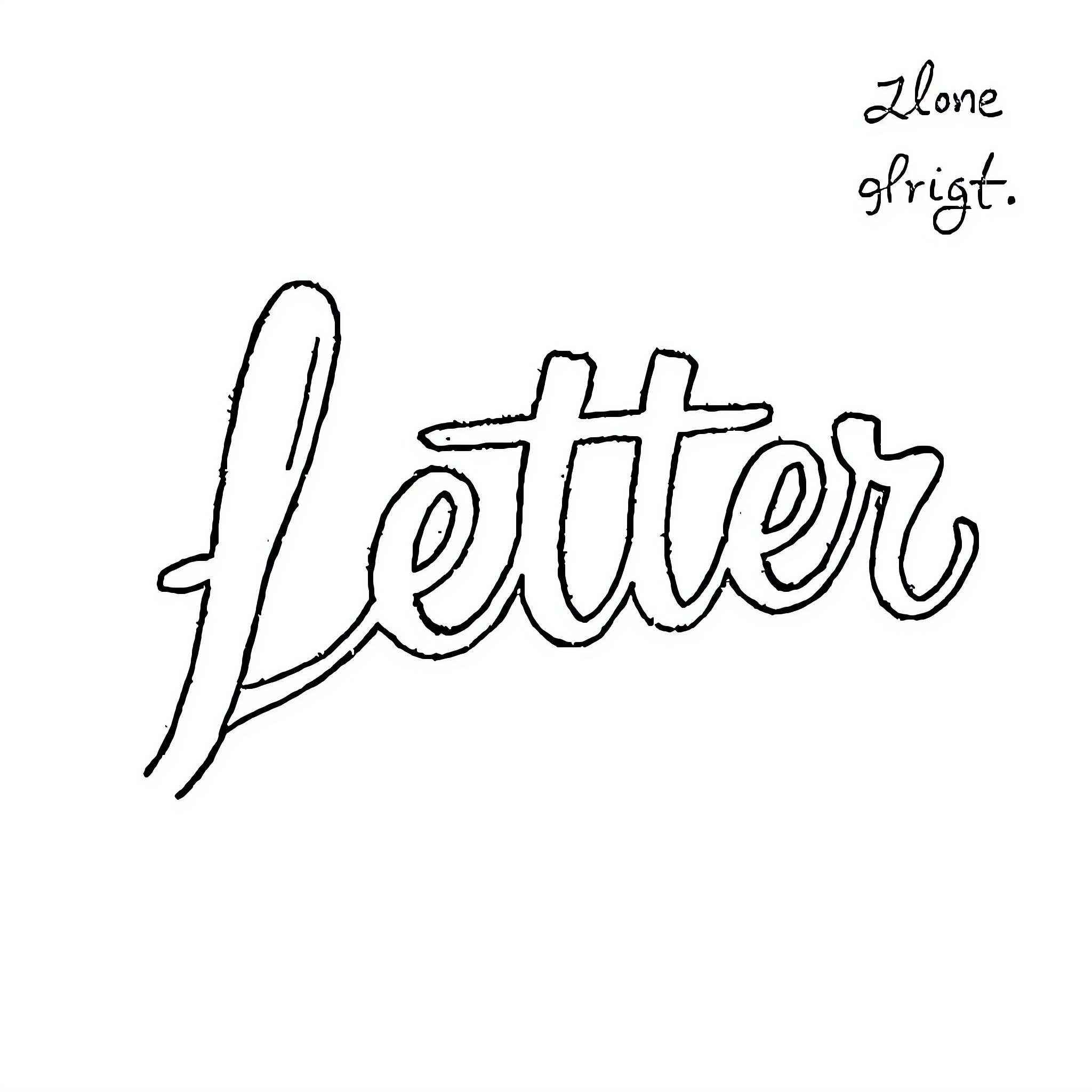 Kimberly Arez's Letter Coloring Page (free black-and-white line drawing printable PDF for all, from beginners to advanced learners, including children, teens, adults, and seniors)