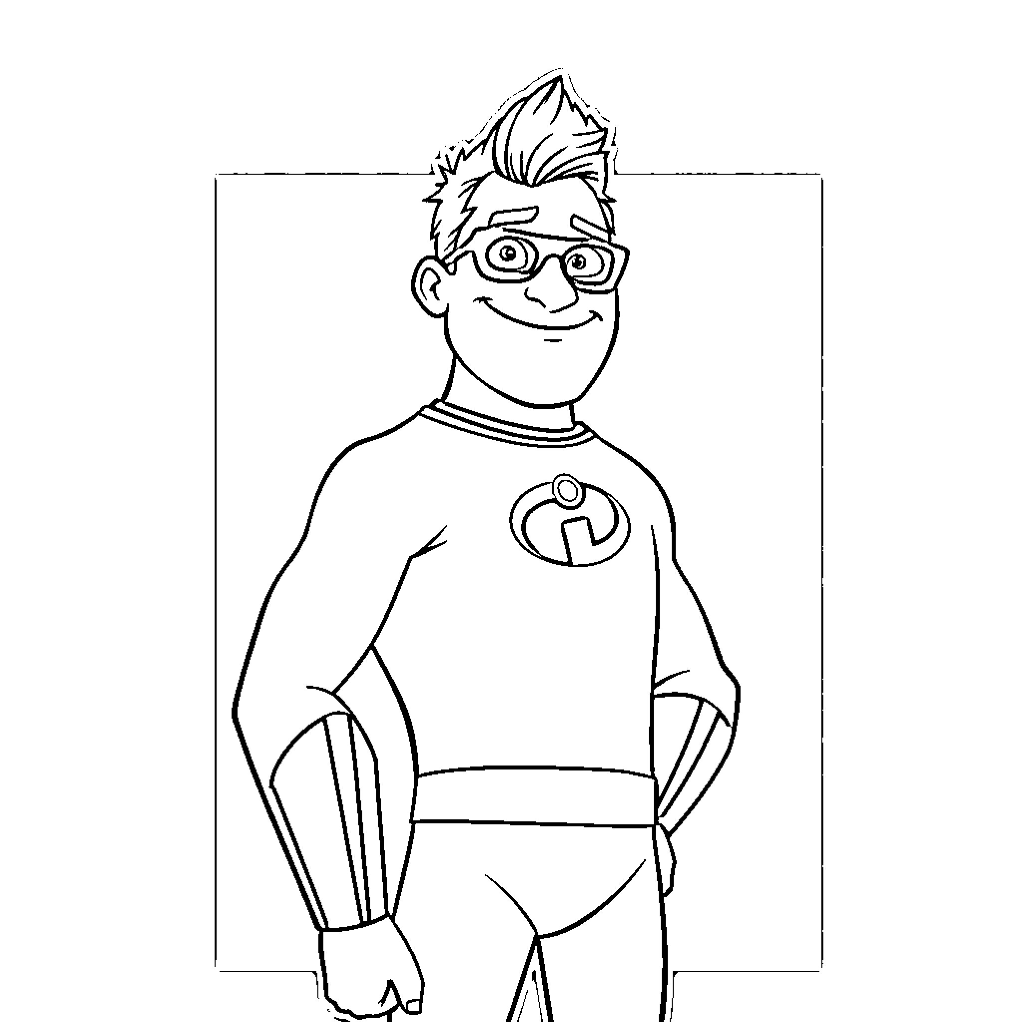 Syndrome of the smiling superhero Coloring Page (free black-and-white line drawing printable PDF for all, from beginners to advanced learners, including children, teens, adults, and seniors)