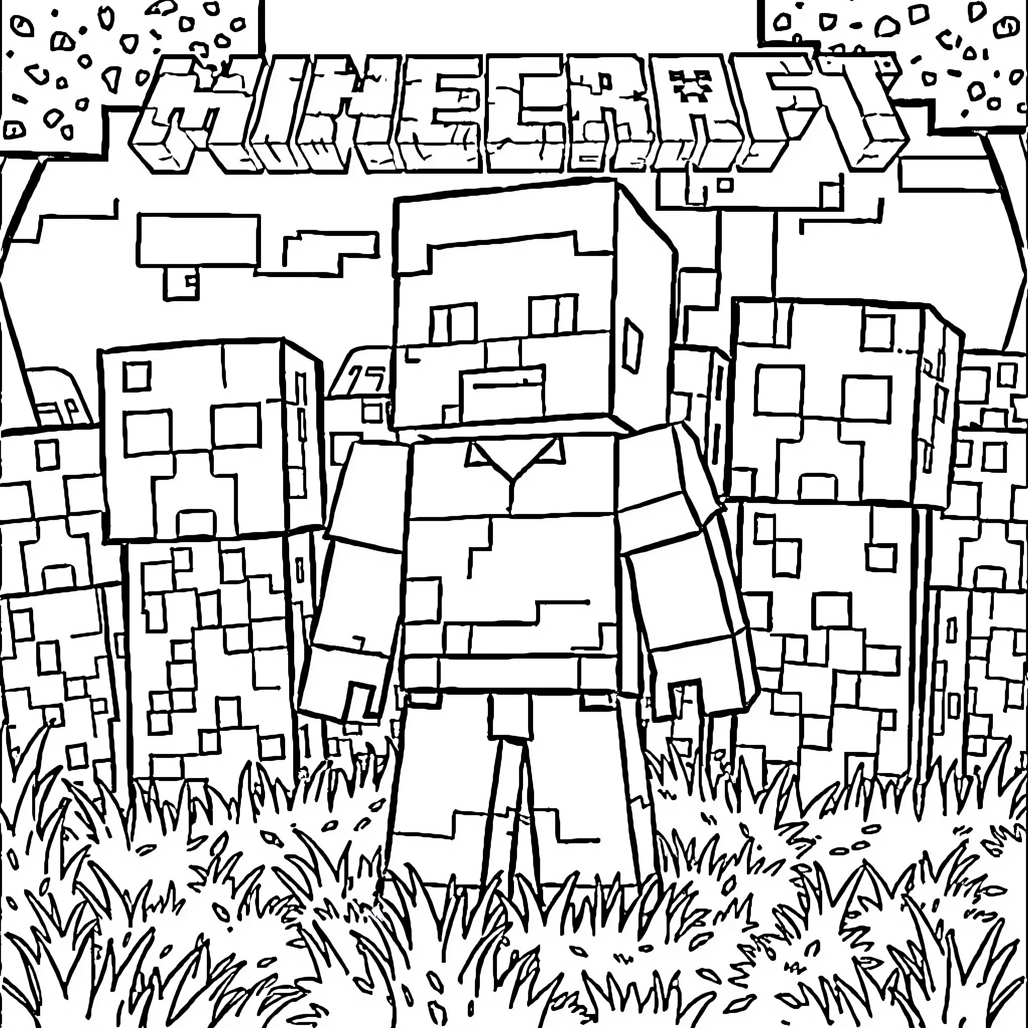 Steve exploring the digital landscape Coloring Page (free black-and-white line drawing printable PDF for all, from beginners to advanced learners, including children, teens, adults, and seniors)