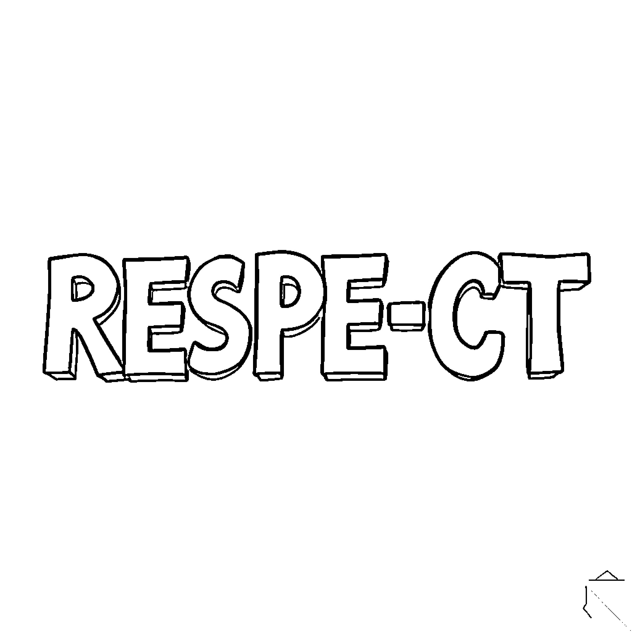 Respect: Expressive Monochrome Typography Coloring Page (free black-and-white line drawing printable PDF for all, from beginners to advanced learners, including children, teens, adults, and seniors)