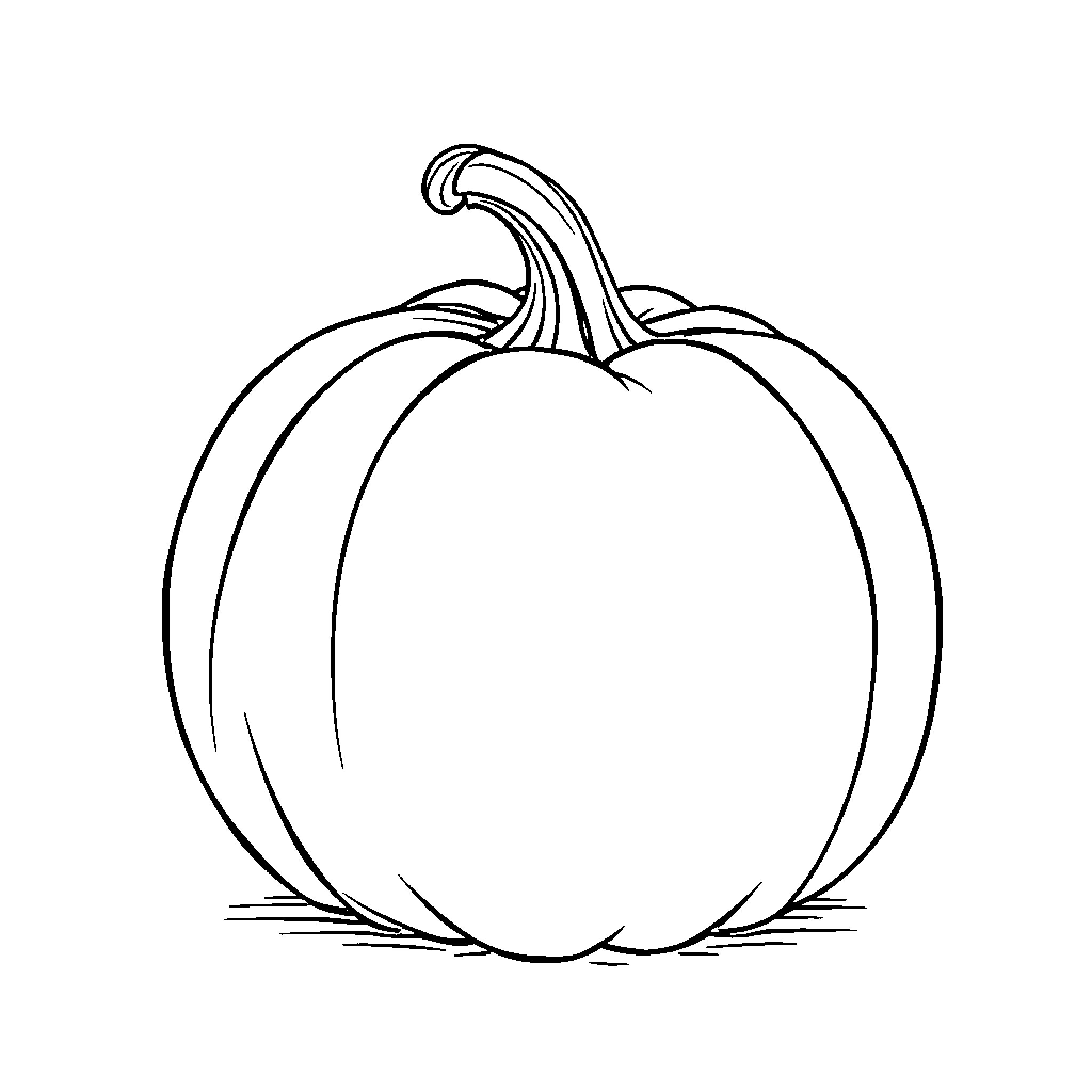 Pumpkin illustration with simple outline Coloring Page (free black-and-white line drawing printable PDF for all, from beginners to advanced learners, including children, teens, adults, and seniors)