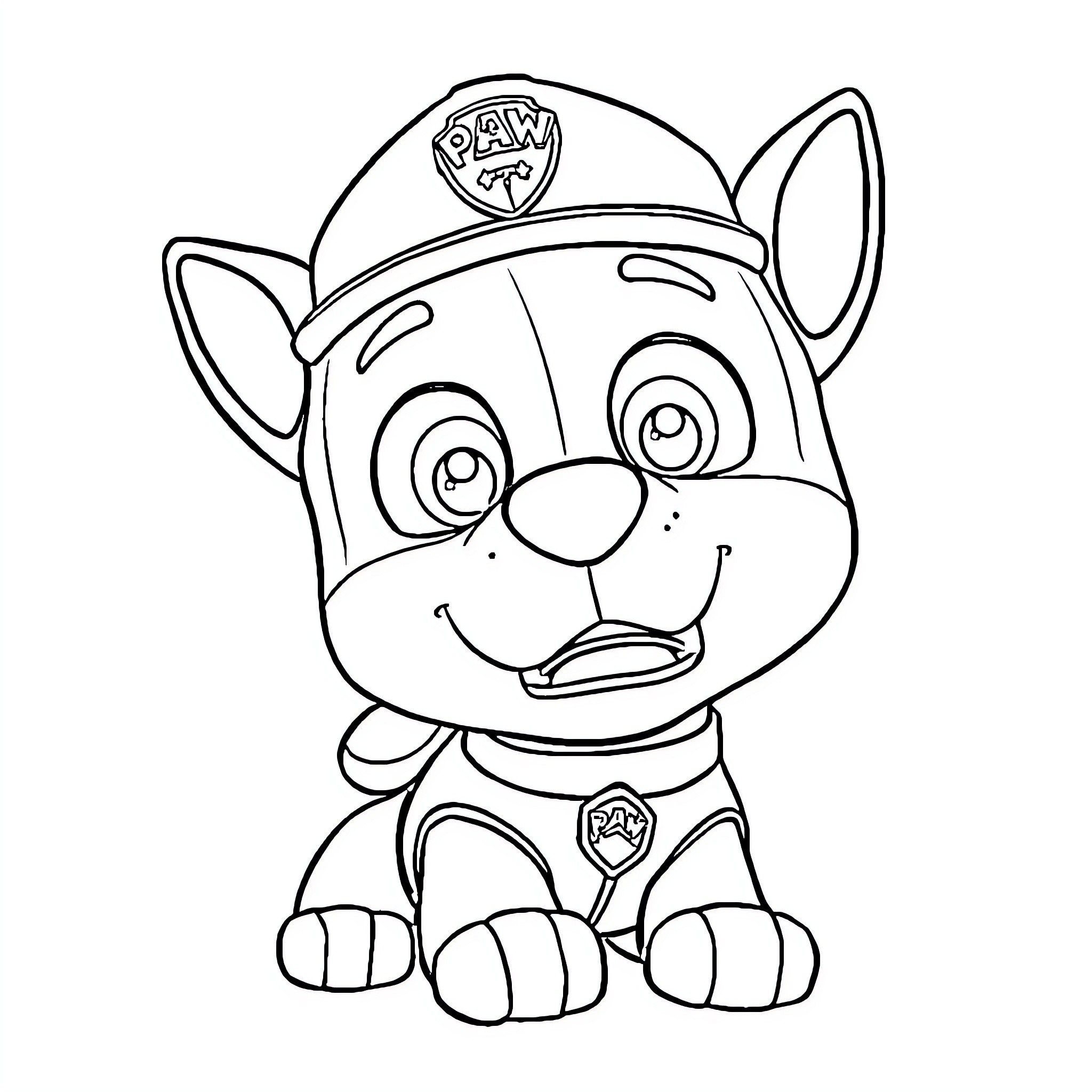 Chase the Puppy's Playful Adventure Coloring Page (free black-and-white line drawing printable PDF for all, from beginners to advanced learners, including children, teens, adults, and seniors)