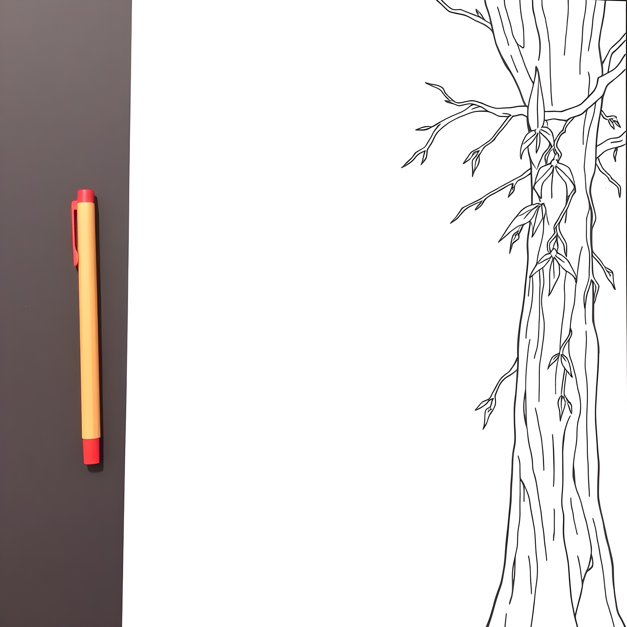 אנה ואלזה in a Wintery Tree Scene Coloring Page (free black-and-white line drawing printable PDF for all, from beginners to advanced learners, including children, teens, adults, and seniors)