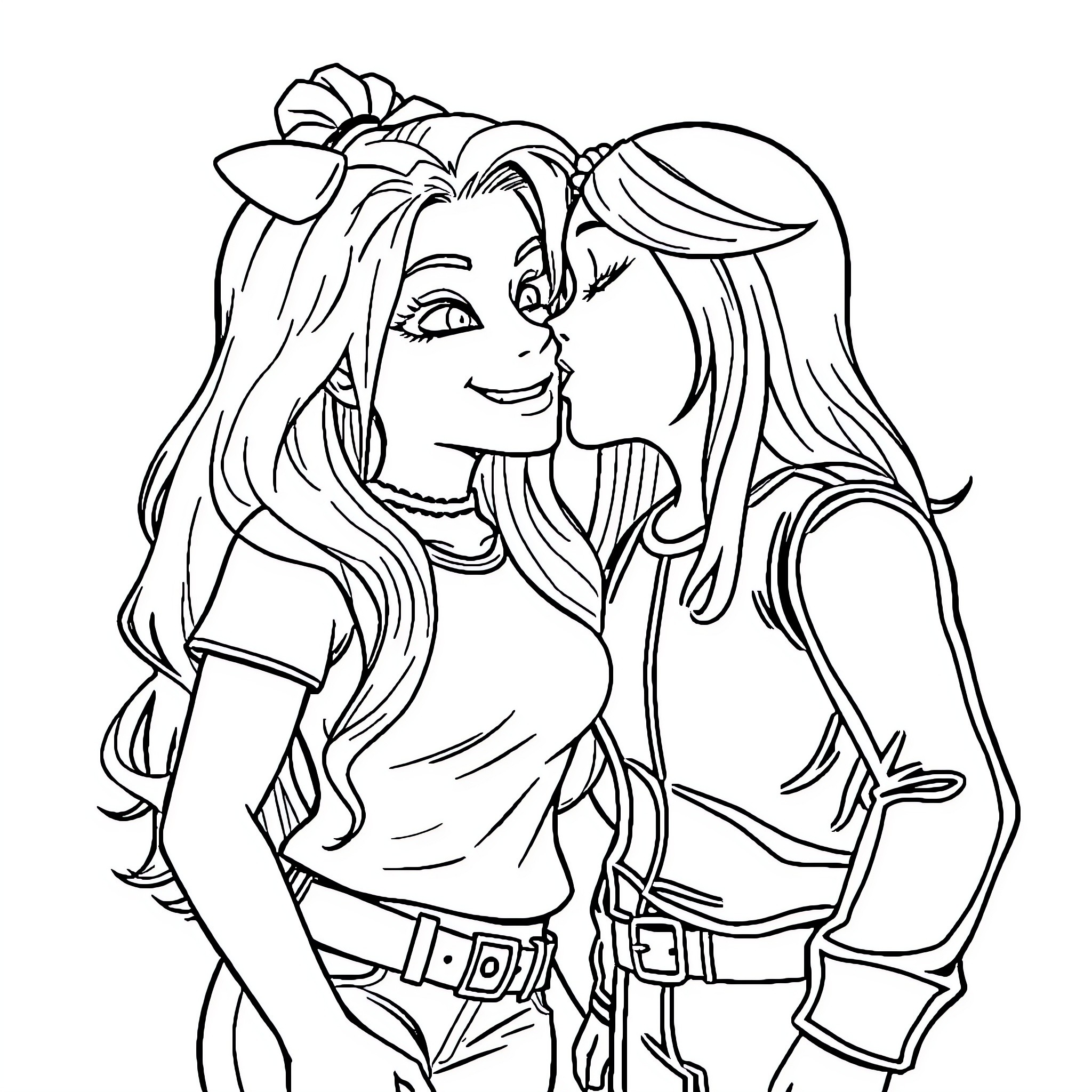 Britney Spears in Joyful Expression Coloring Page (free black-and-white line drawing printable PDF for all, from beginners to advanced learners, including children, teens, adults, and seniors)