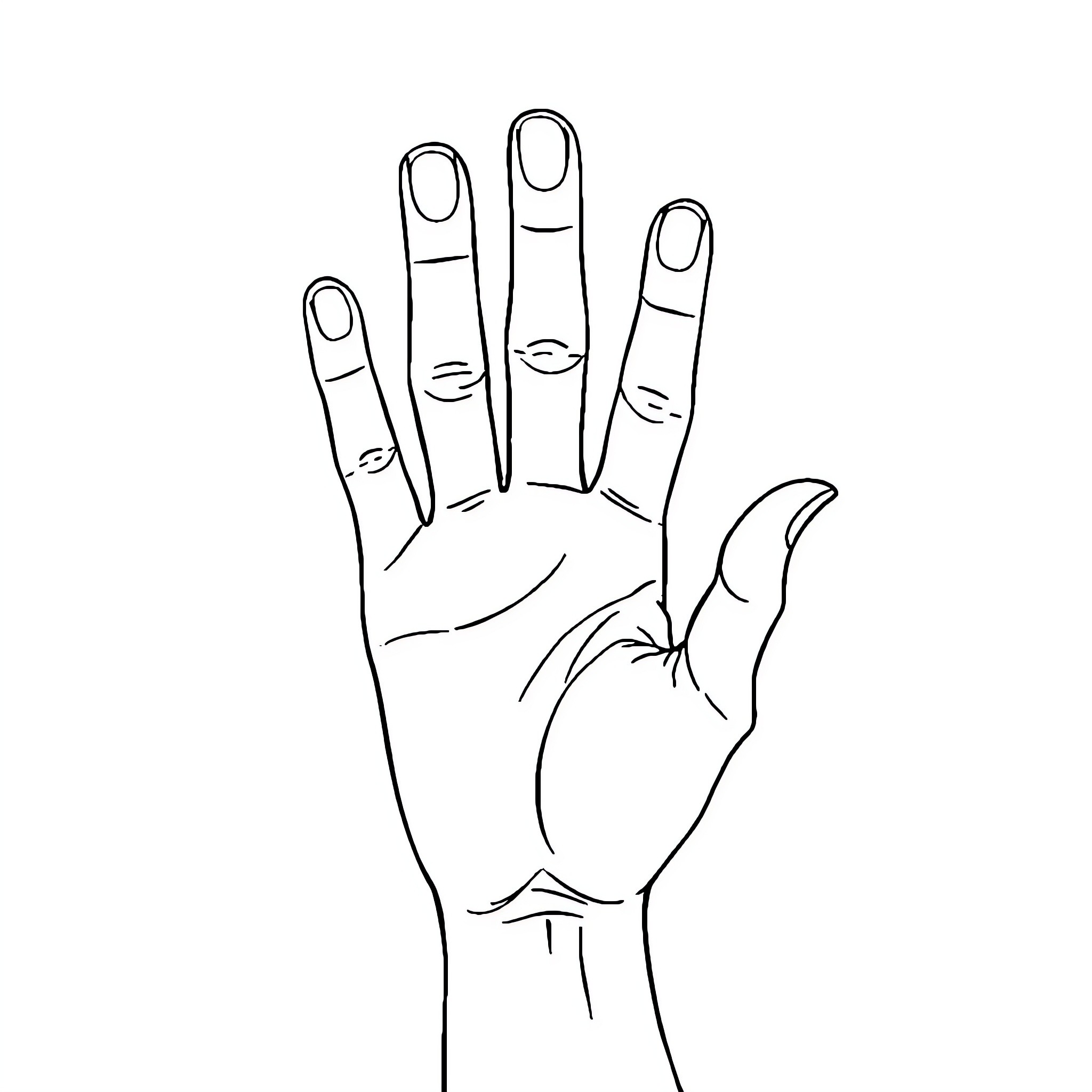 Hand expressing gestures Coloring Page (free black-and-white line drawing printable PDF for all, from beginners to advanced learners, including children, teens, adults, and seniors)