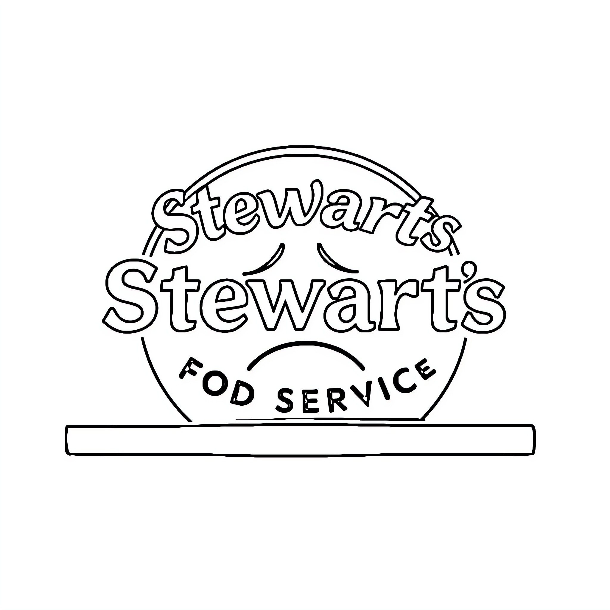 Stewarts Food Service logo Coloring Page (free black-and-white line drawing printable PDF for all, from beginners to advanced learners, including children, teens, adults, and seniors)