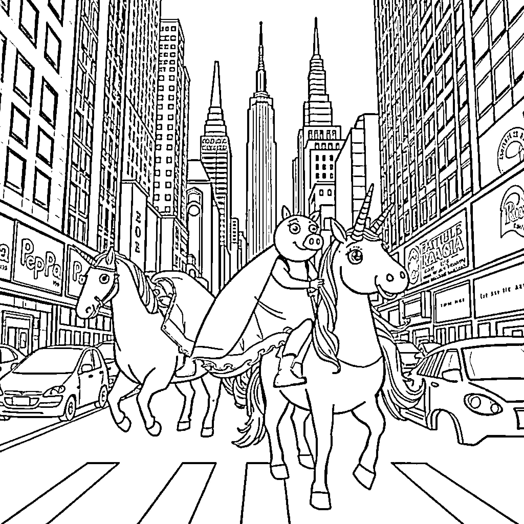 Elsa's Enchanting Adventure in the City Coloring Page (free black-and-white line drawing printable PDF for all, from beginners to advanced learners, including children, teens, adults, and seniors)