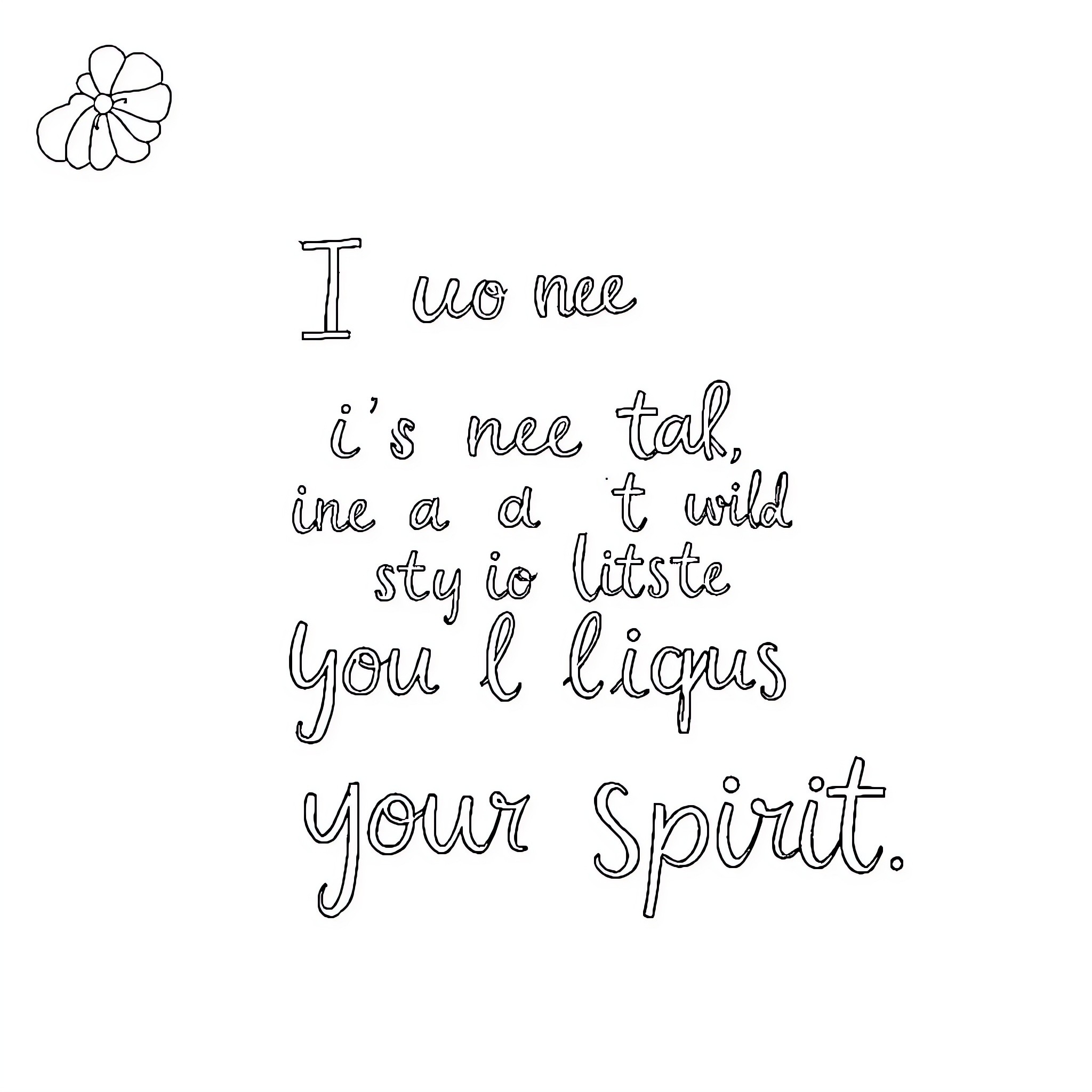 Affirmation of Encouragement and Self-Acceptance Coloring Page (free black-and-white line drawing printable PDF for all, from beginners to advanced learners, including children, teens, adults, and seniors)