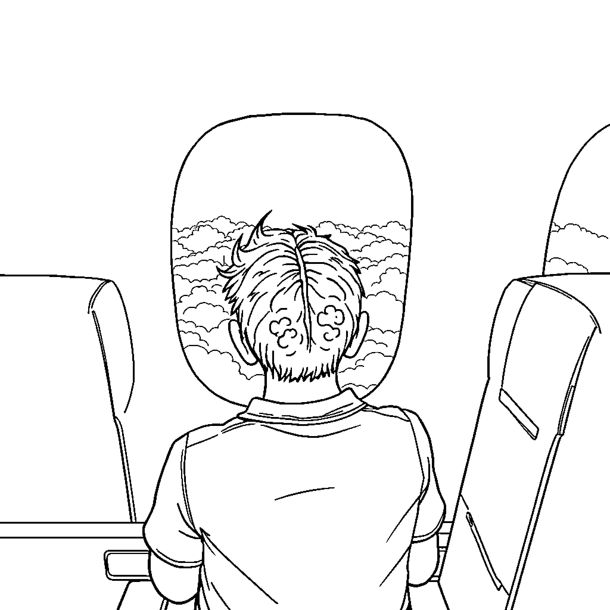 Brain exploring the inner landscape Coloring Page (free black-and-white line drawing printable PDF for all, from beginners to advanced learners, including children, teens, adults, and seniors)
