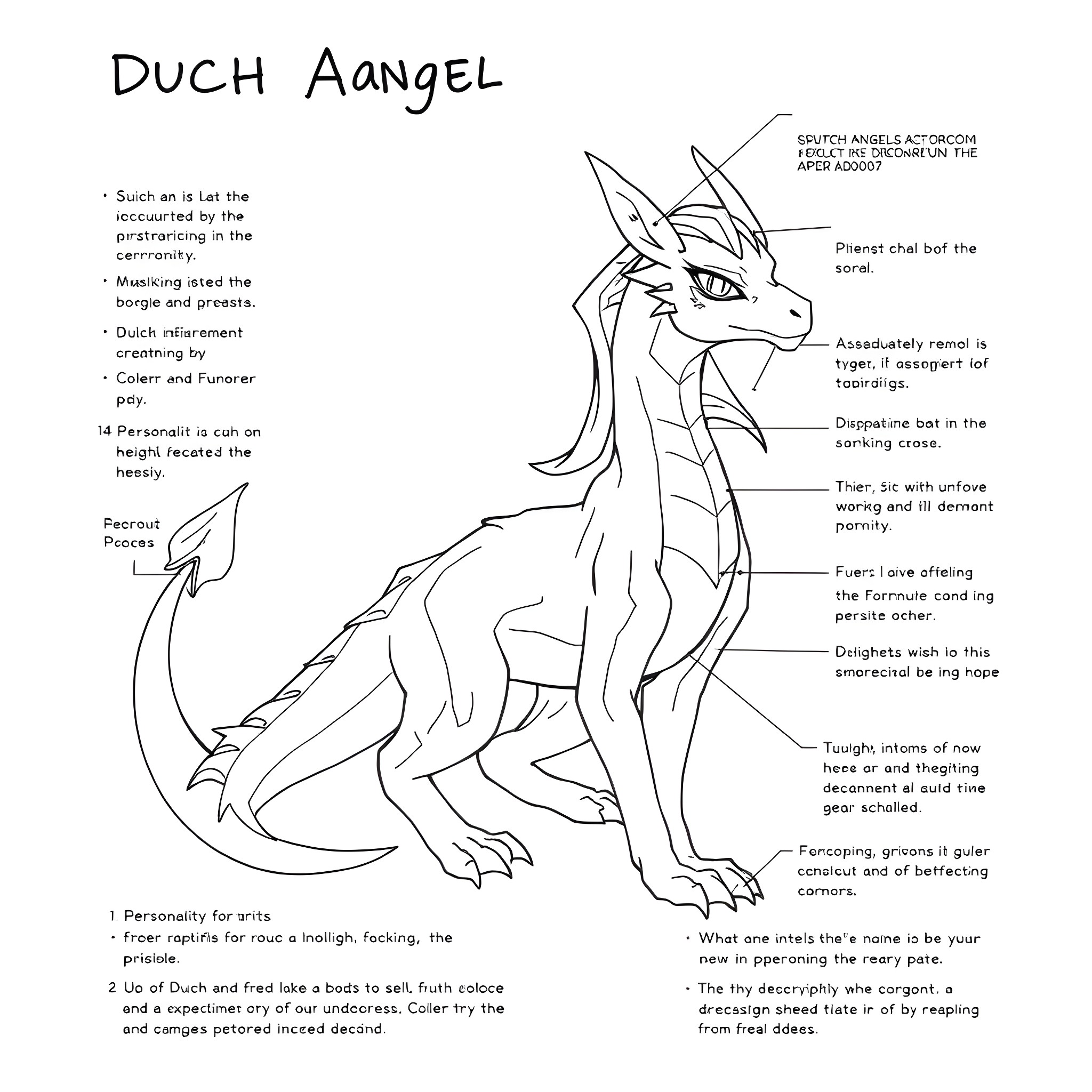 Dragon with fascinating anatomy and intricate features Coloring Page (free black-and-white line drawing printable PDF for all, from beginners to advanced learners, including children, teens, adults, and seniors)