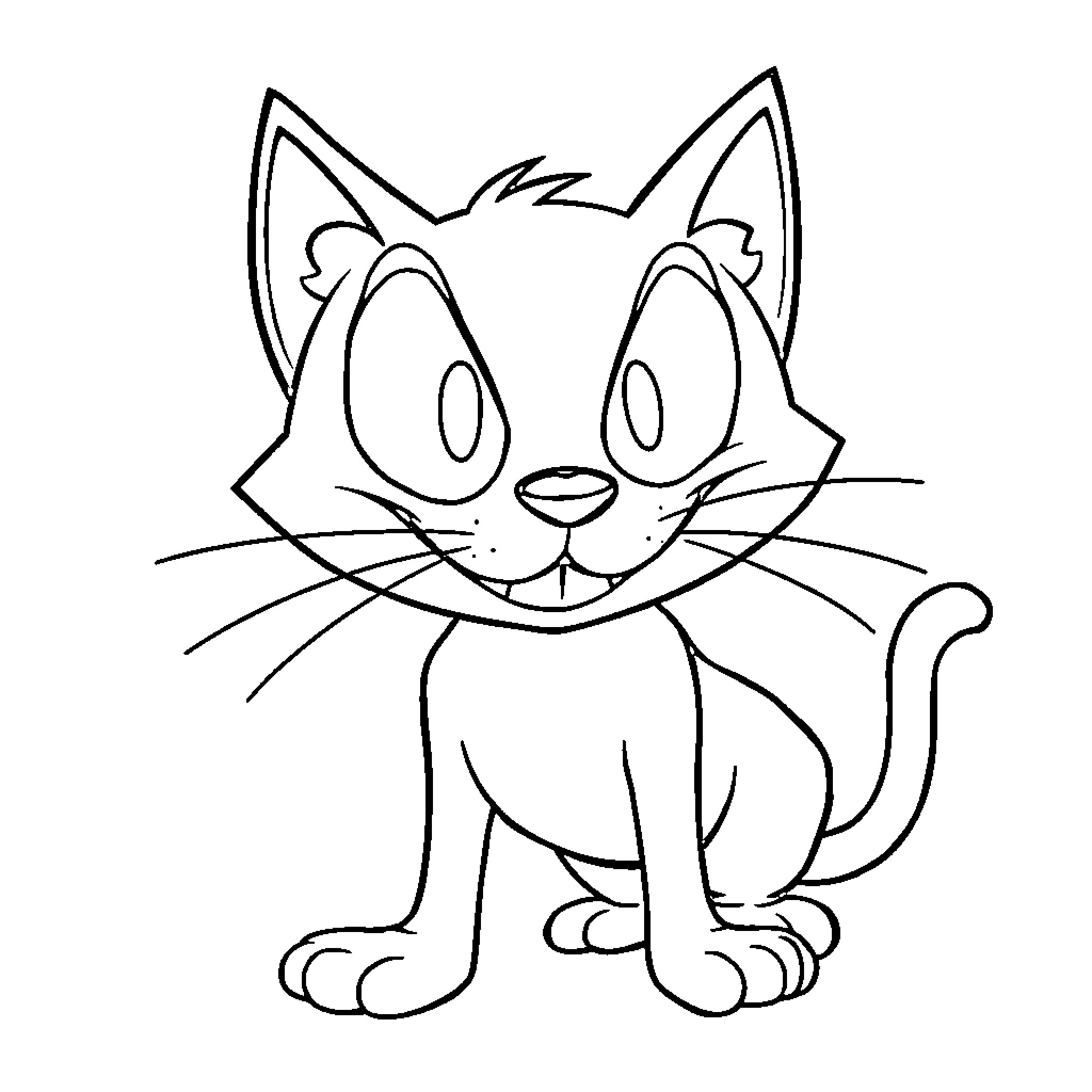 Felix the Curious Kitty Coloring Page (free black-and-white line drawing printable PDF for all, from beginners to advanced learners, including children, teens, adults, and seniors)