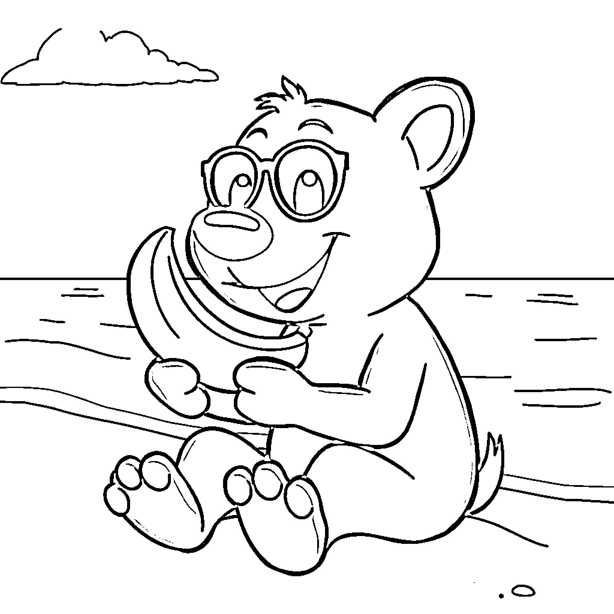 Bluey playing happily in the park Coloring Page (free black-and-white line drawing printable PDF for all, from beginners to advanced learners, including children, teens, adults, and seniors)