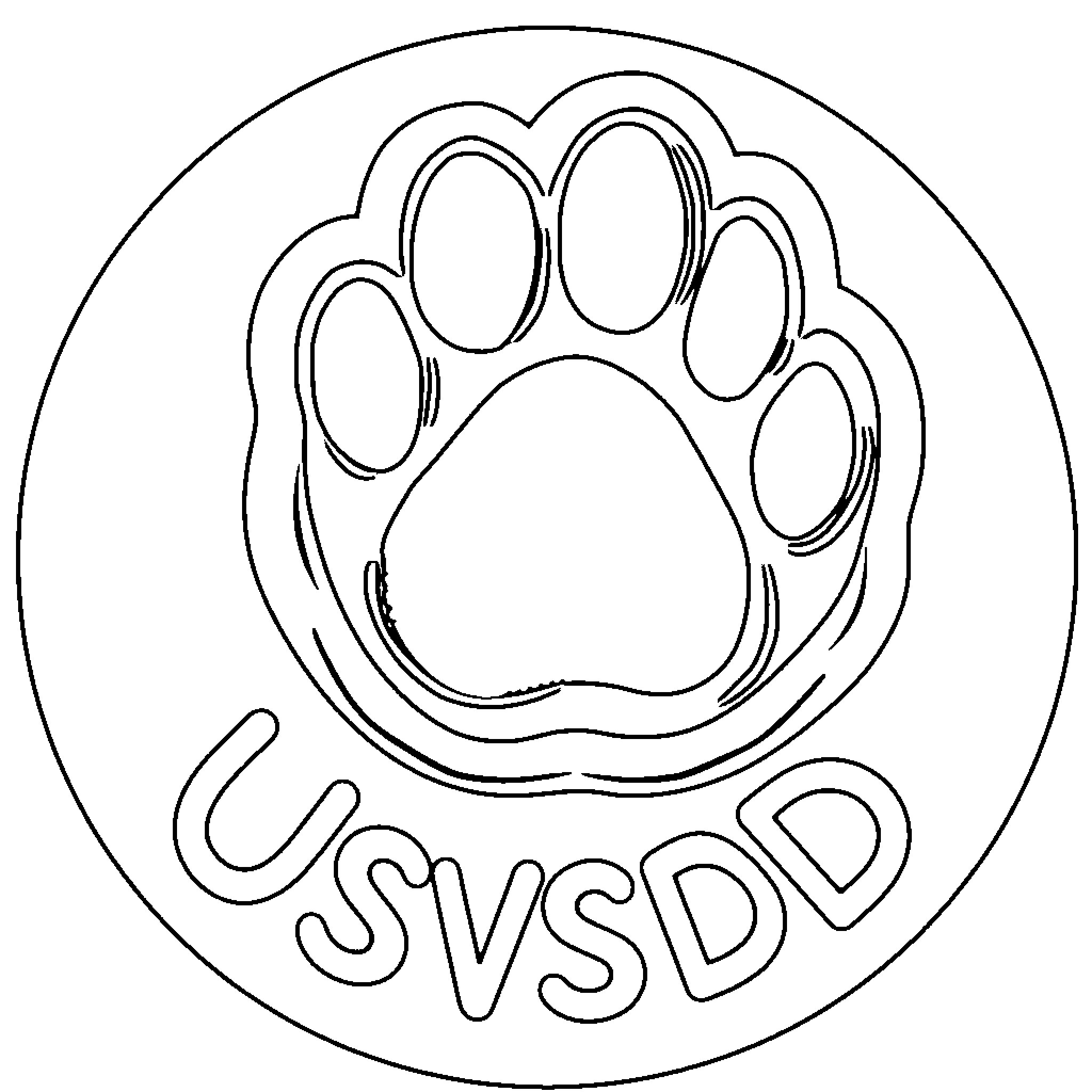 Paw logo of the United States Department of Veterans Affairs Coloring Page (free black-and-white line drawing printable PDF for all, from beginners to advanced learners, including children, teens, adults, and seniors)