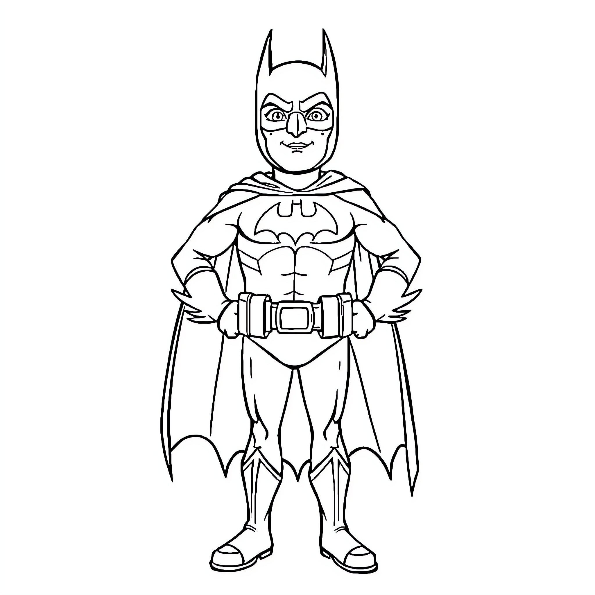 Señor Papa as the Superhero in Action Coloring Page (free black-and-white line drawing printable PDF for all, from beginners to advanced learners, including children, teens, adults, and seniors)