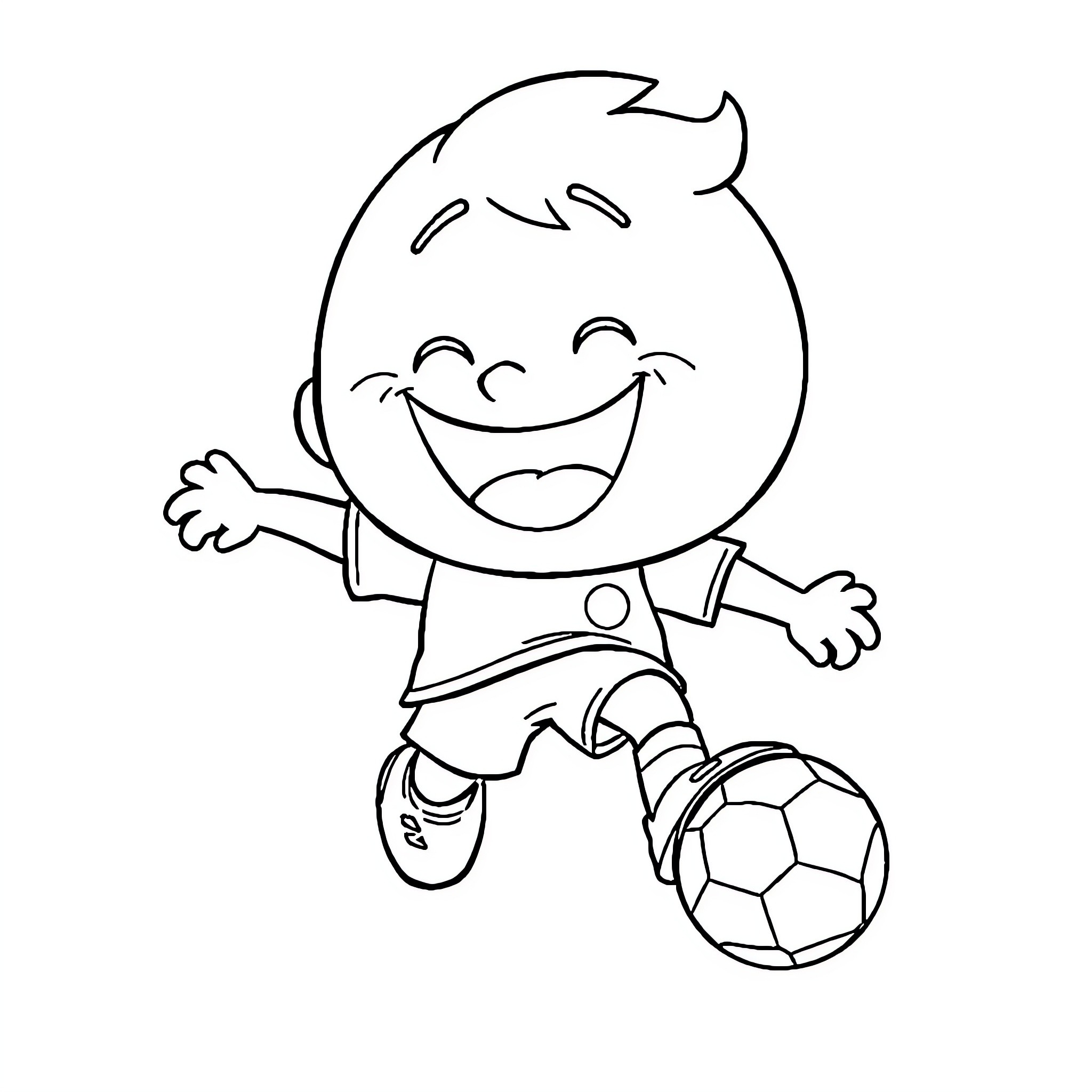 Gumball playing joyfully with soccer ball Coloring Page (free black-and-white line drawing printable PDF for all, from beginners to advanced learners, including children, teens, adults, and seniors)
