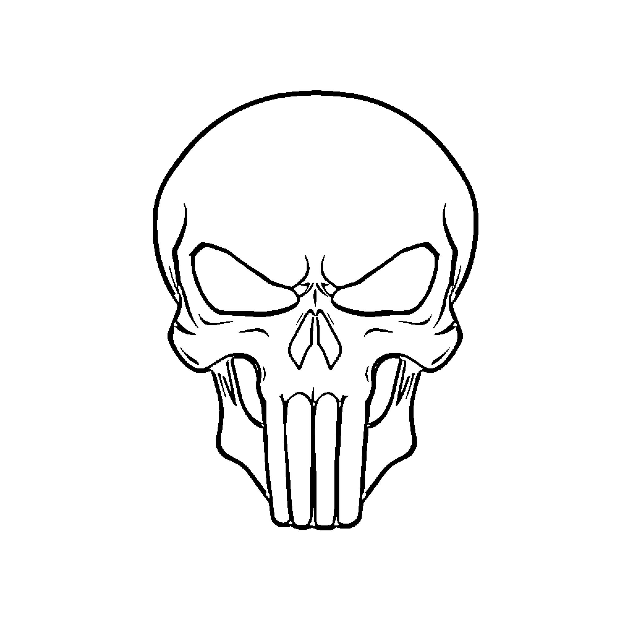 Skull of a fierce warrior Coloring Page (free black-and-white line drawing printable PDF for all, from beginners to advanced learners, including children, teens, adults, and seniors)