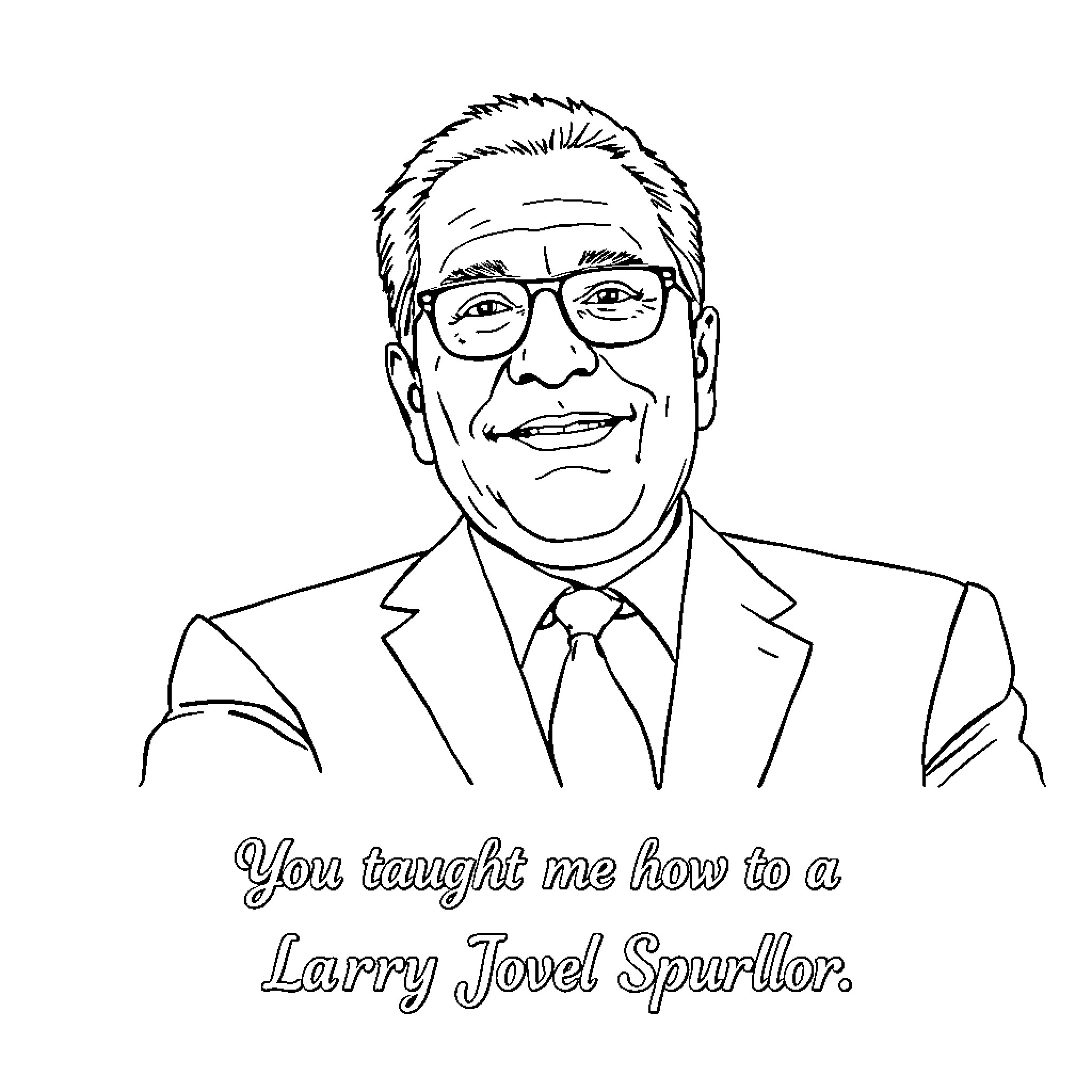 Larry's Lessons: A Mentor's Legacy Coloring Page (free black-and-white line drawing printable PDF for all, from beginners to advanced learners, including children, teens, adults, and seniors)