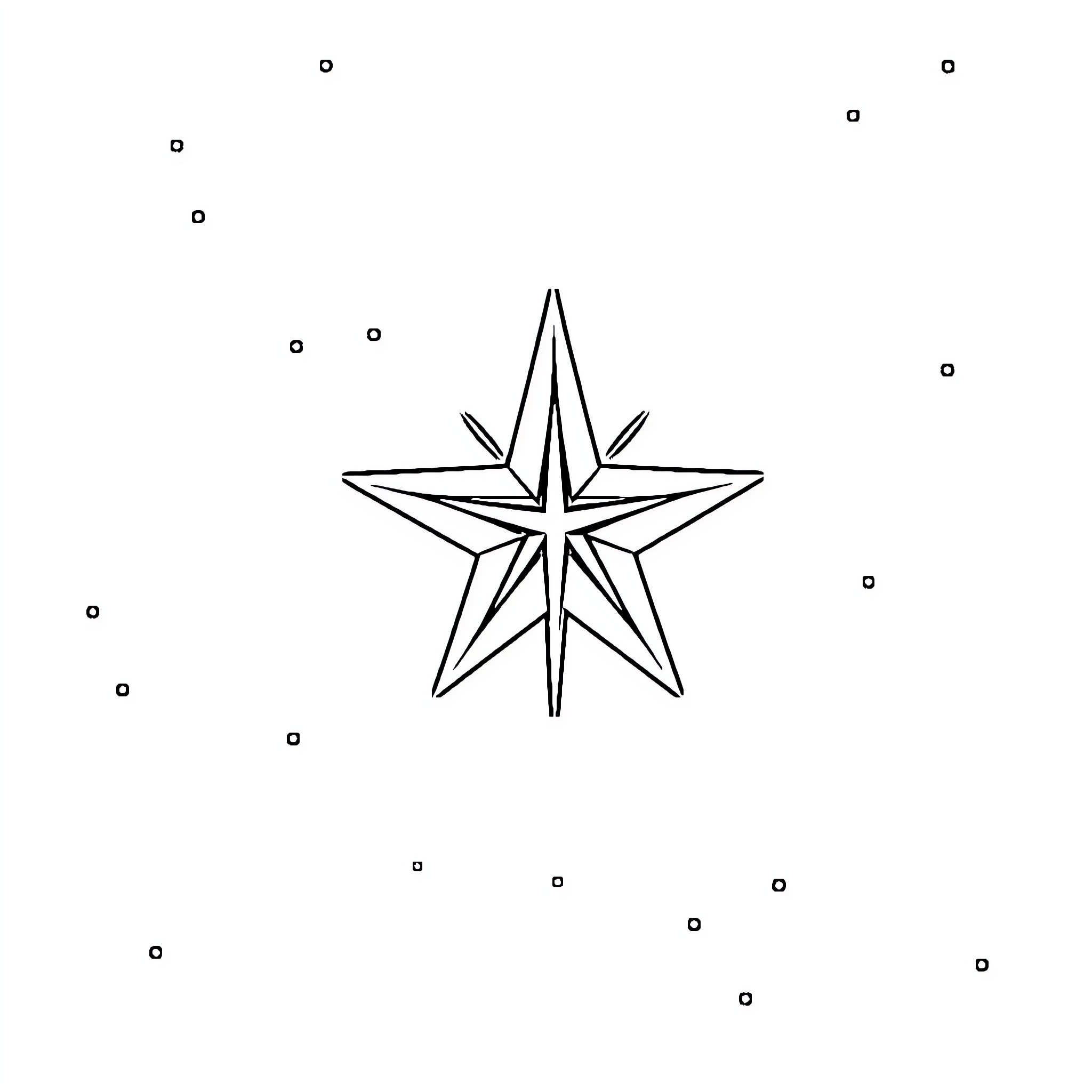 Star-shaped figure in a simple design Coloring Page (free black-and-white line drawing printable PDF for all, from beginners to advanced learners, including children, teens, adults, and seniors)