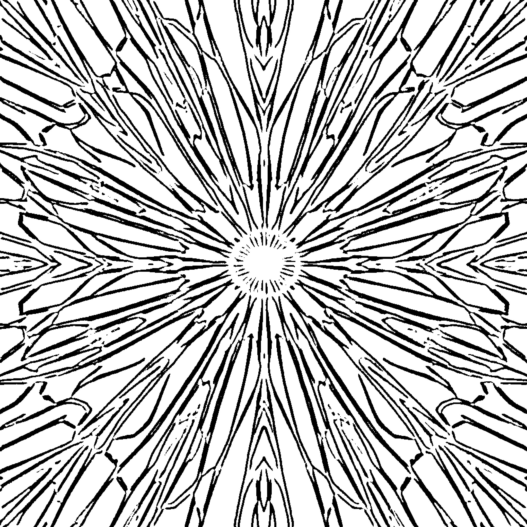 Geometric Design of Intersecting Lines Coloring Page (free black-and-white line drawing printable PDF for all, from beginners to advanced learners, including children, teens, adults, and seniors)