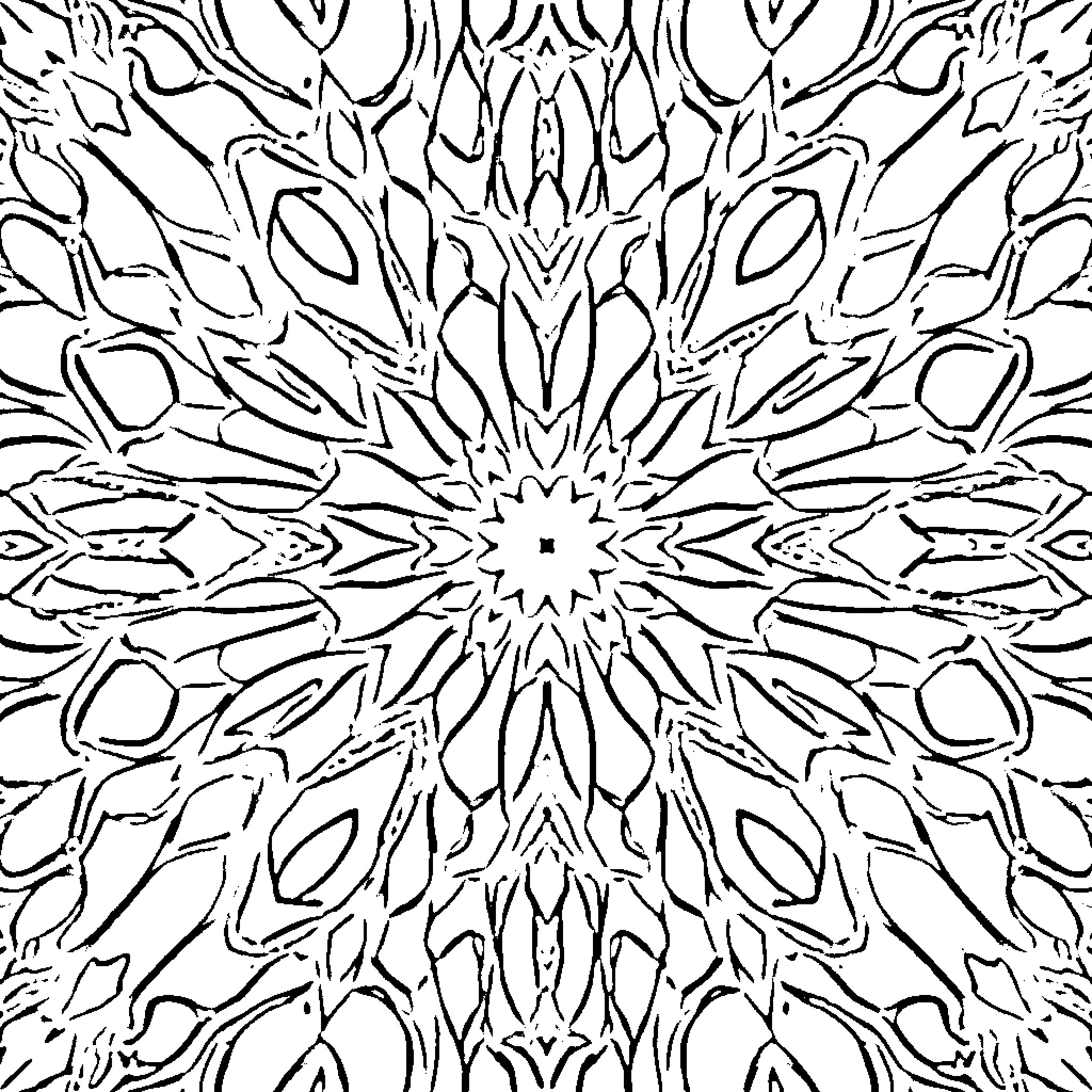Pencil Star Burst Pattern Coloring Page (free black-and-white line drawing printable PDF for all, from beginners to advanced learners, including children, teens, adults, and seniors)