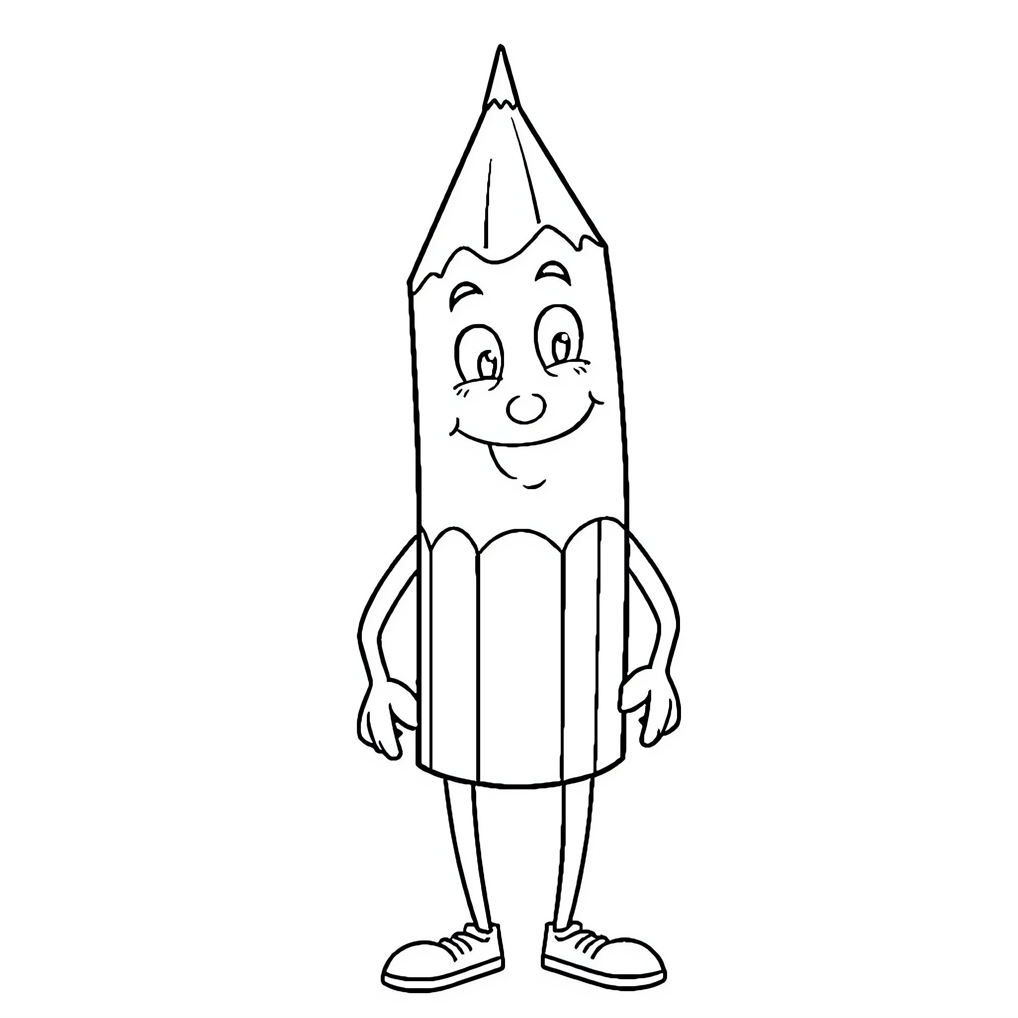 Pencil Sharpener with a Friendly Expression Coloring Page (free black-and-white line drawing printable PDF for all, from beginners to advanced learners, including children, teens, adults, and seniors)