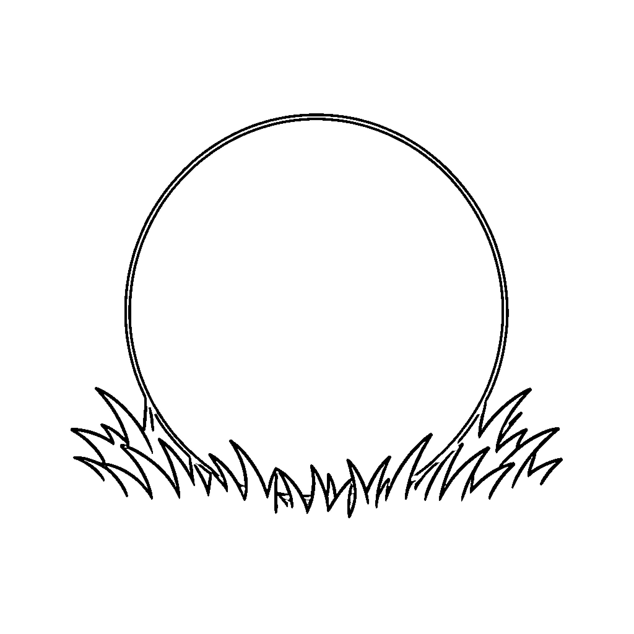 Ball rolling through tall grass Coloring Page (free black-and-white line drawing printable PDF for all, from beginners to advanced learners, including children, teens, adults, and seniors)