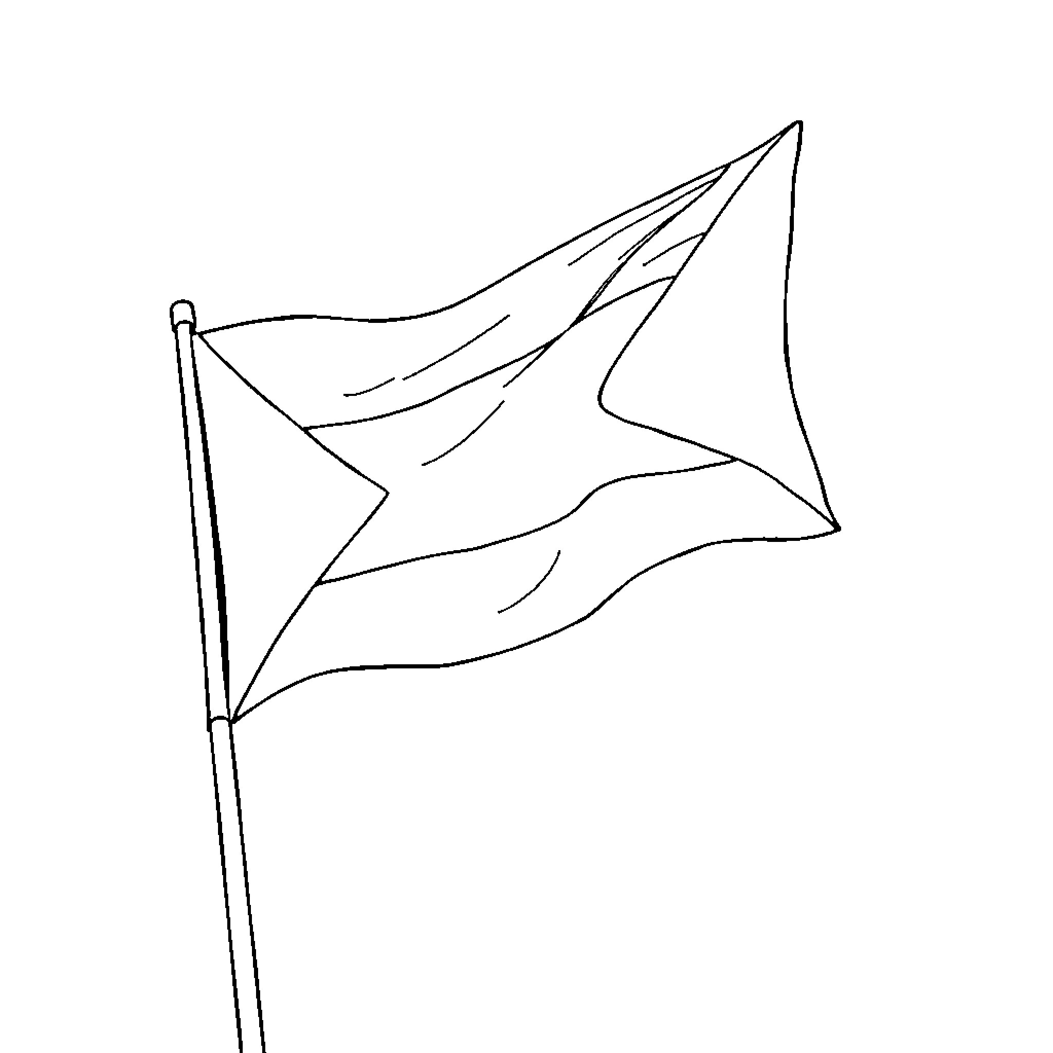 Palestinian Flag waving proudly on a flagpole Coloring Page (free black-and-white line drawing printable PDF for all, from beginners to advanced learners, including children, teens, adults, and seniors)