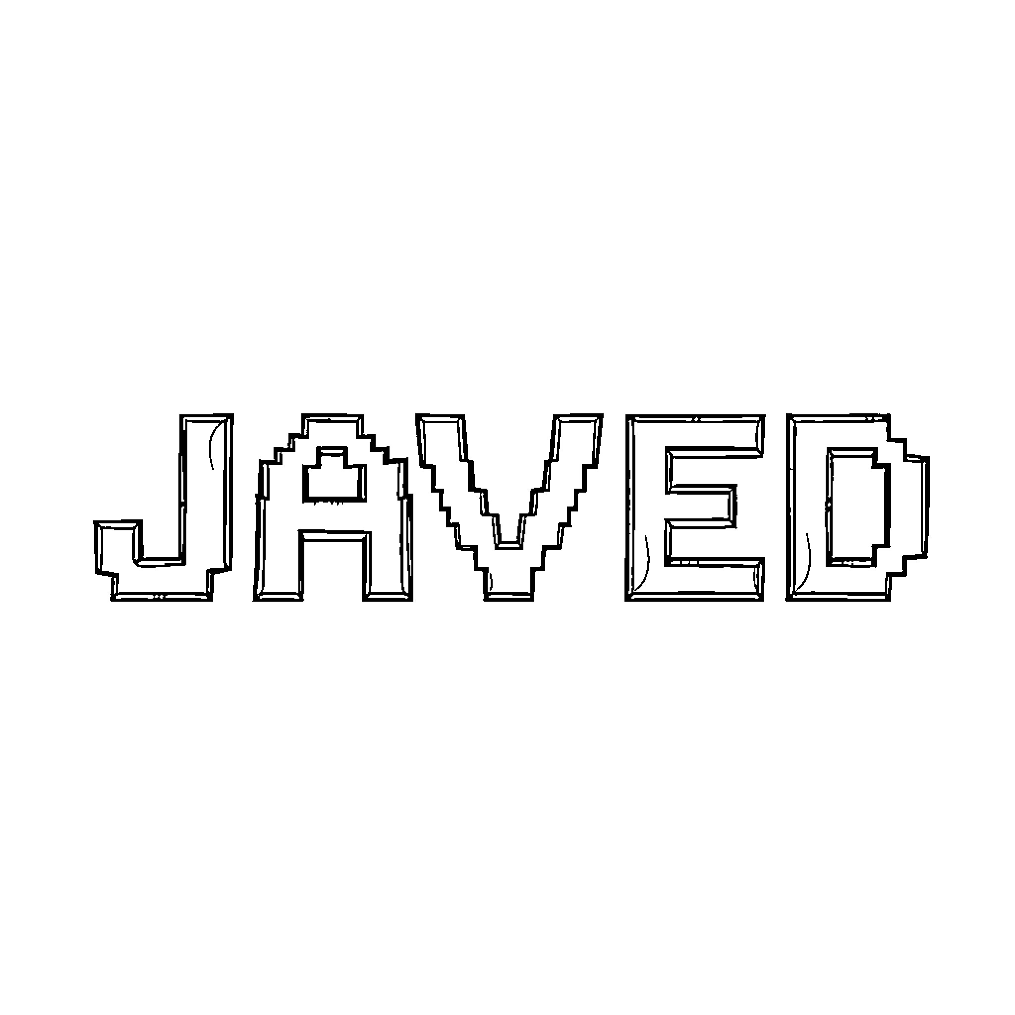 Javed's Pixel Art Expression Coloring Page (free black-and-white line drawing printable PDF for all, from beginners to advanced learners, including children, teens, adults, and seniors)