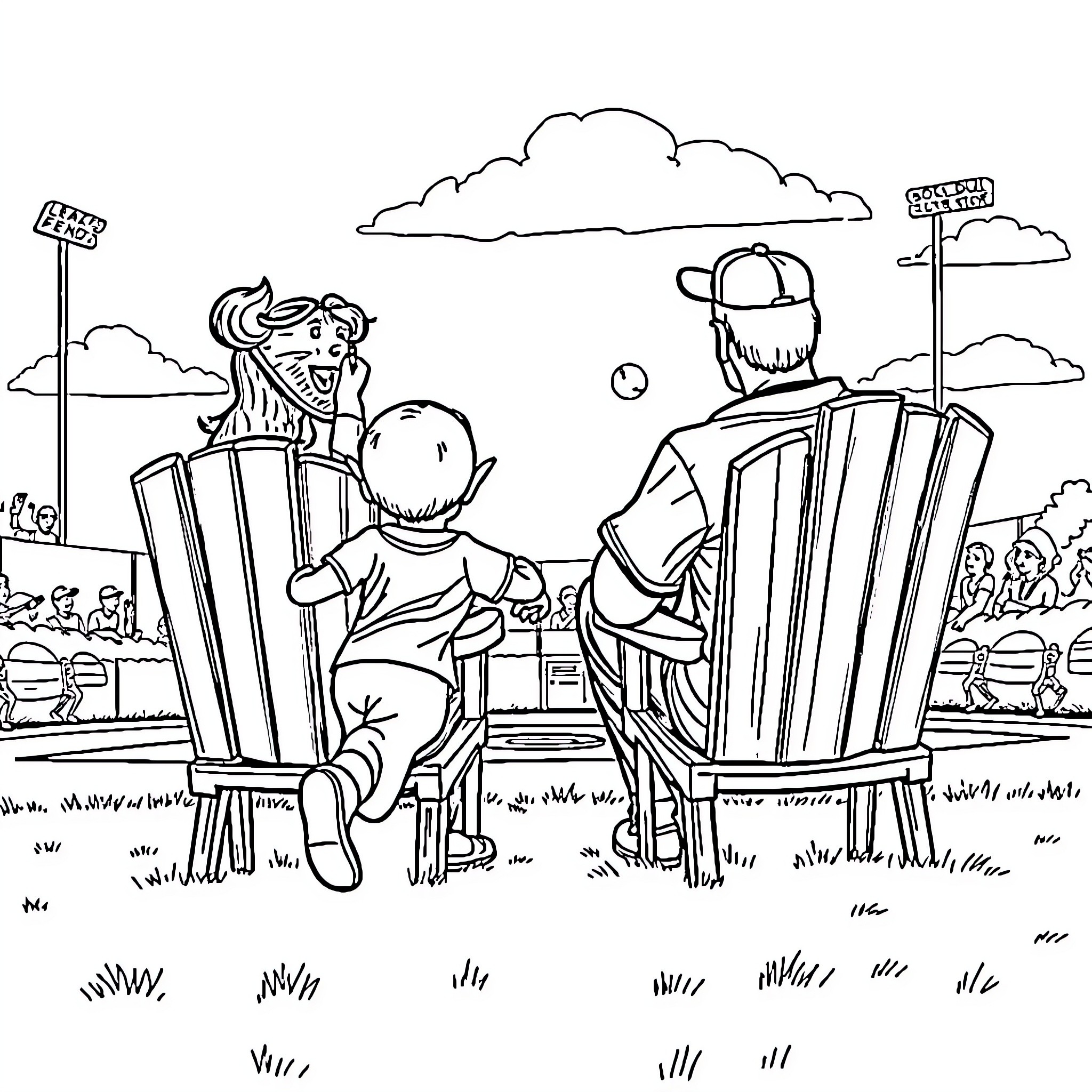 Parents Enjoying a Relaxing Outdoor Moment Coloring Page (free black-and-white line drawing printable PDF for all, from beginners to advanced learners, including children, teens, adults, and seniors)