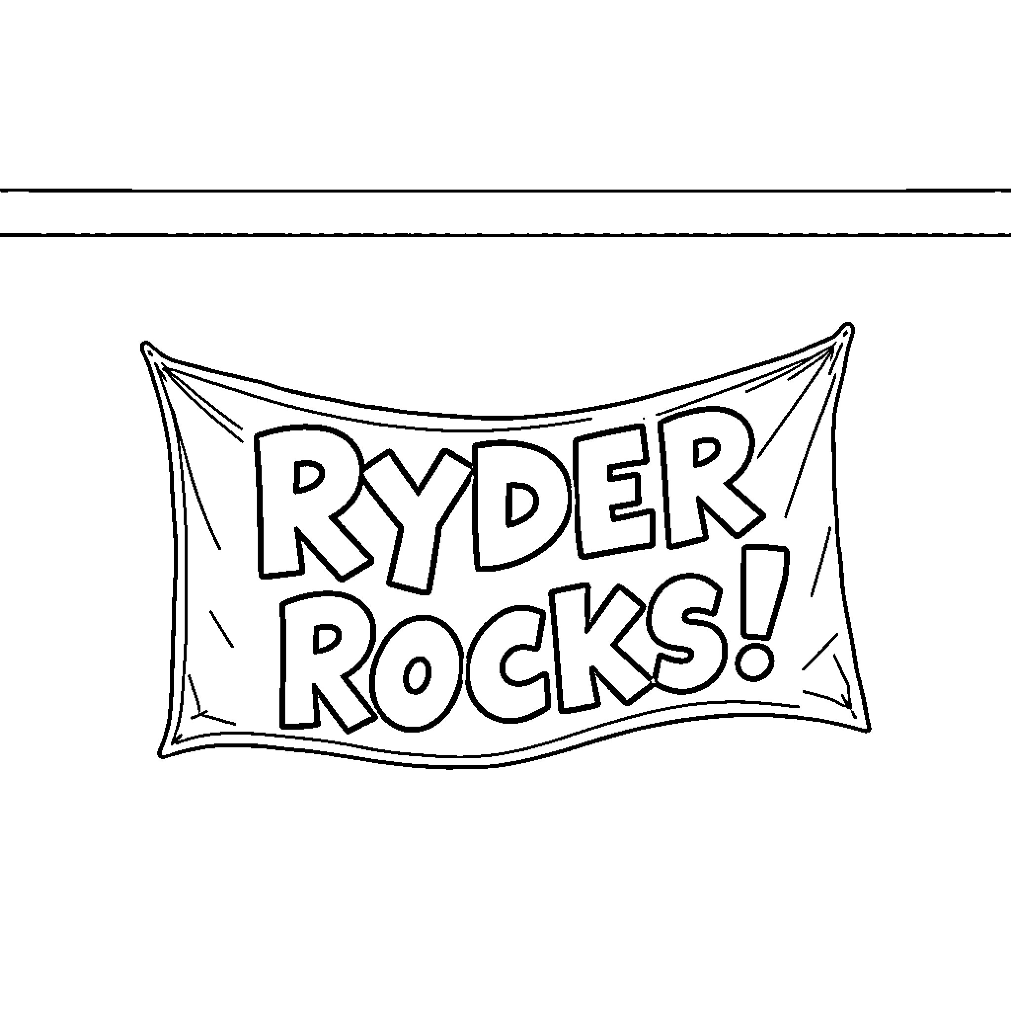 Banner of Ryder Rocks Coloring Page (free black-and-white line drawing printable PDF for all, from beginners to advanced learners, including children, teens, adults, and seniors)