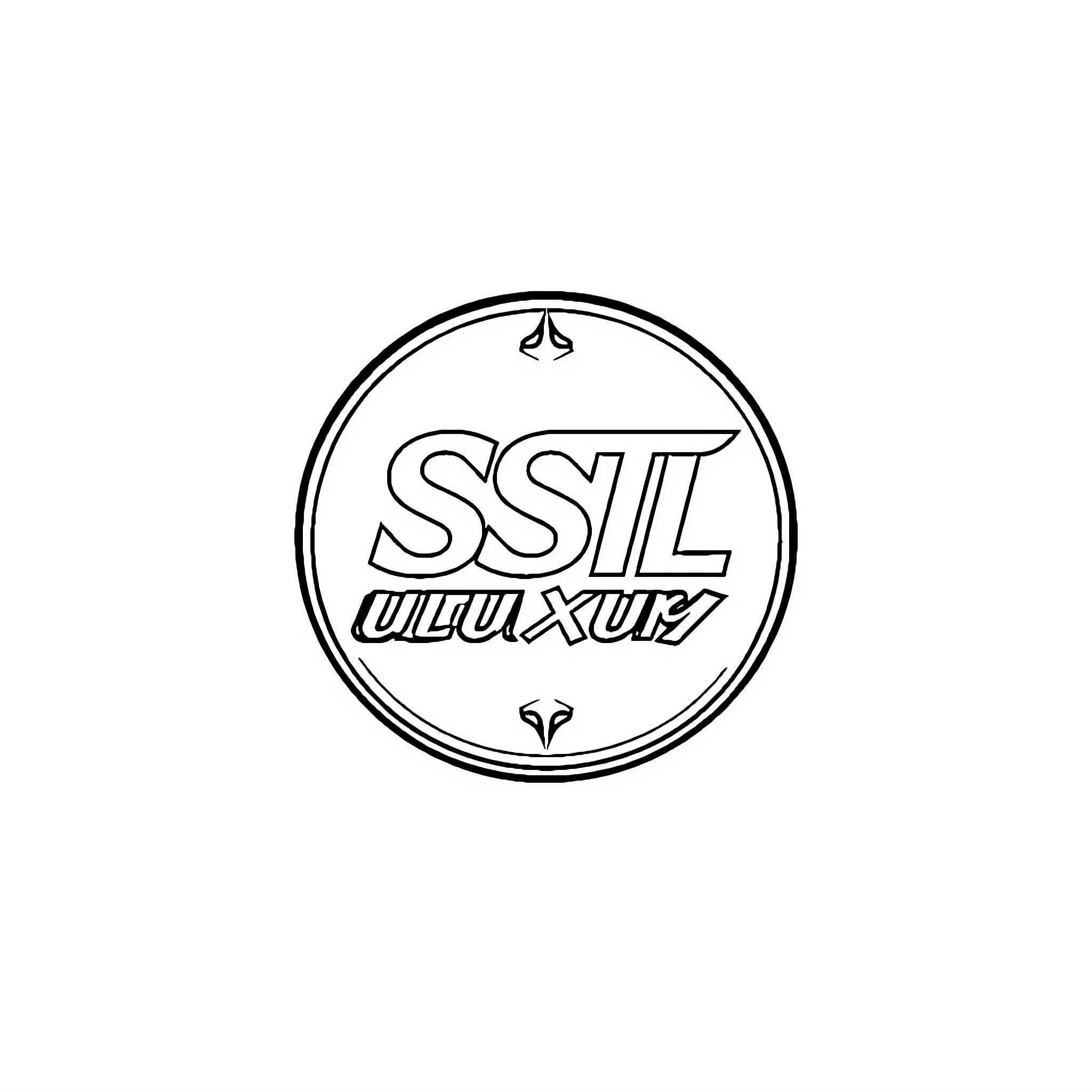 SSTLuxury Elegant Stylized Insignia Design Coloring Page (free black-and-white line drawing printable PDF for all, from beginners to advanced learners, including children, teens, adults, and seniors)
