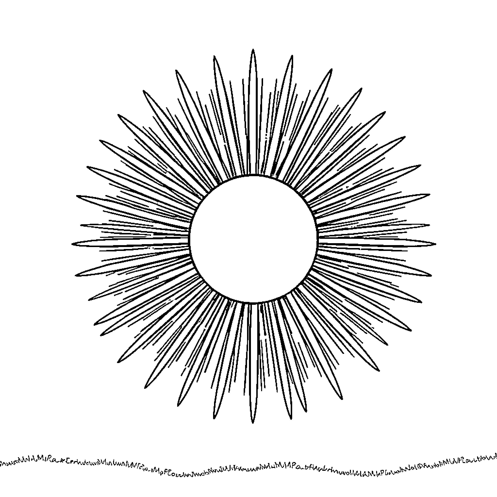 Sun's radiant burst of energy Coloring Page (free black-and-white line drawing printable PDF for all, from beginners to advanced learners, including children, teens, adults, and seniors)