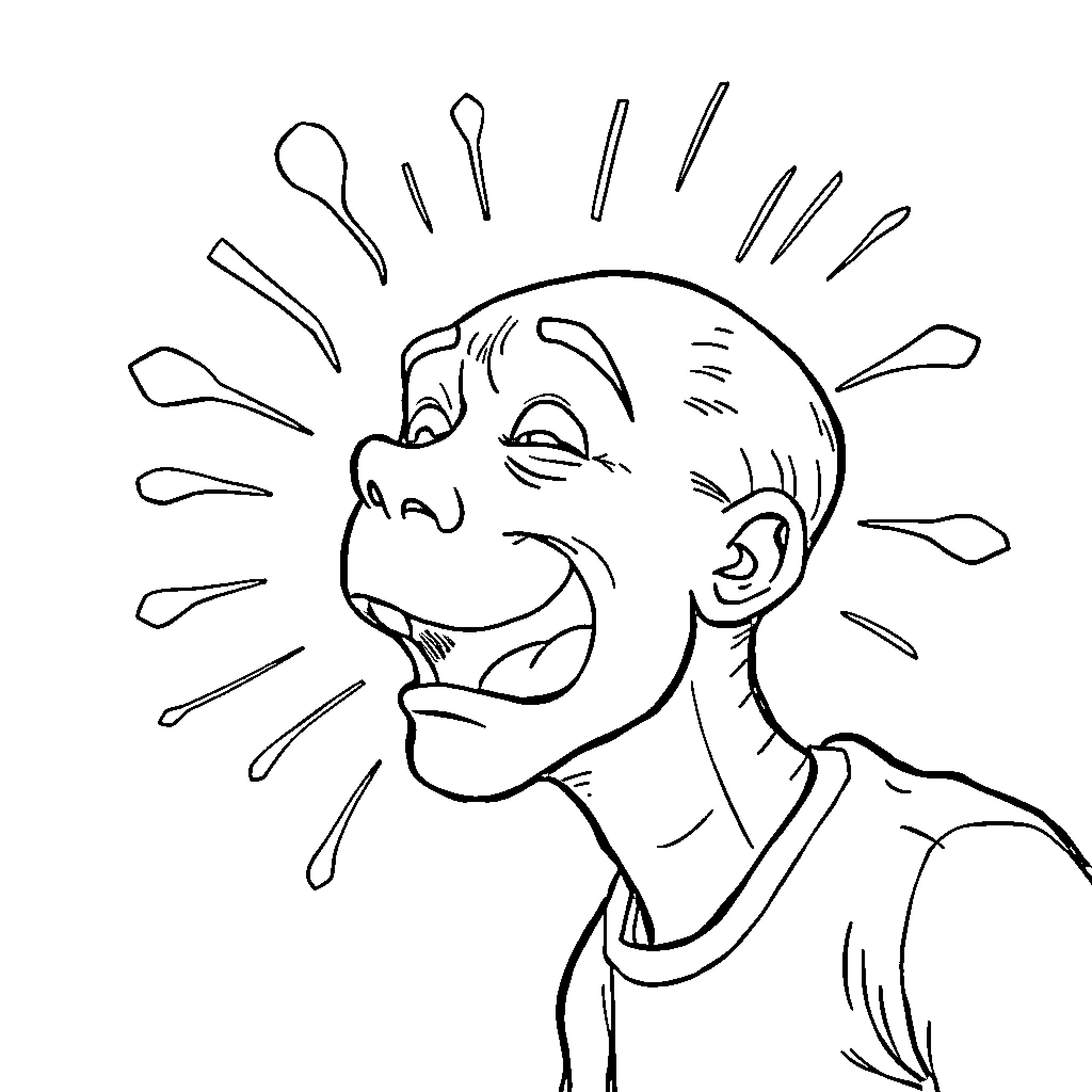 Prout Joyful Expressions and Vibrant Outlines Coloring Page (free black-and-white line drawing printable PDF for all, from beginners to advanced learners, including children, teens, adults, and seniors)