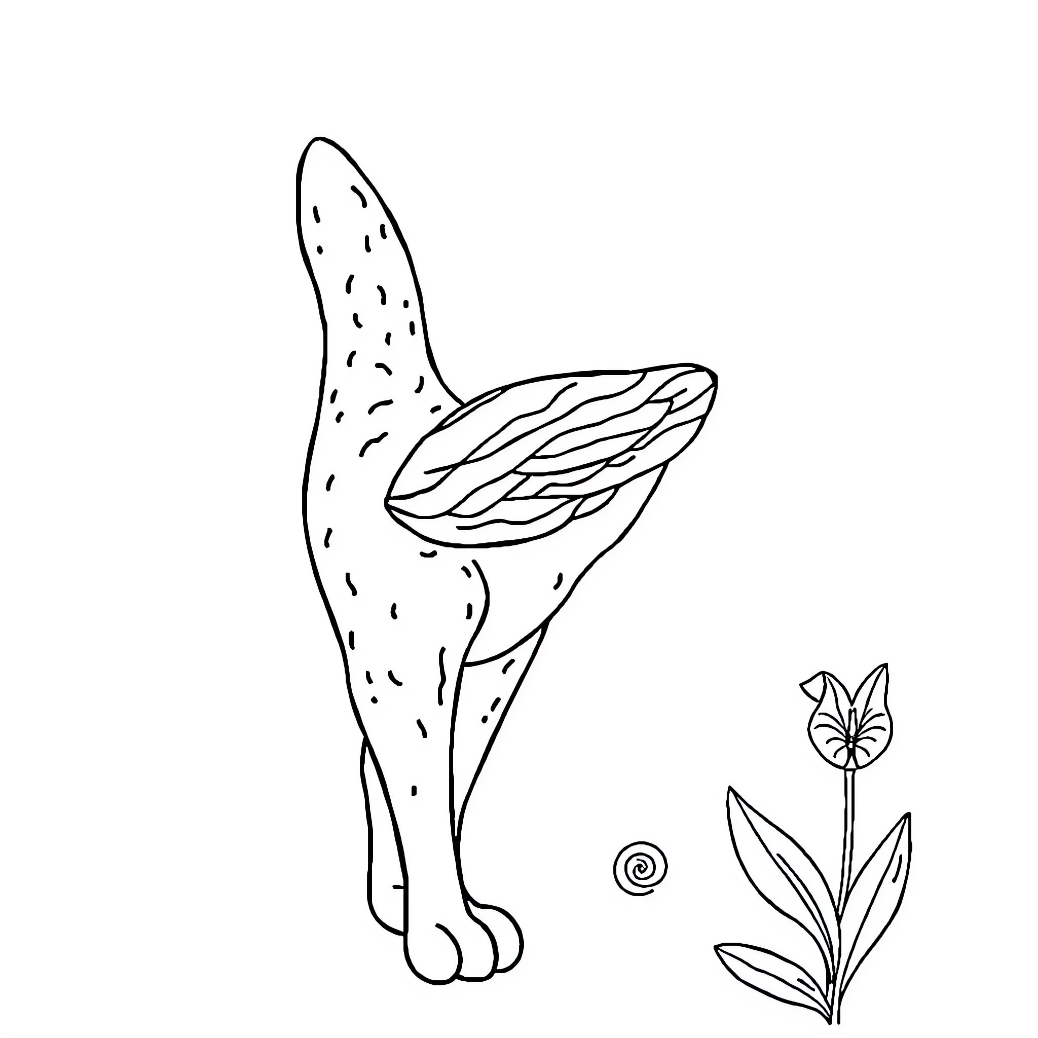 Simple playful spotted animal in nature Coloring Page (free black-and-white line drawing printable PDF for all, from beginners to advanced learners, including children, teens, adults, and seniors)