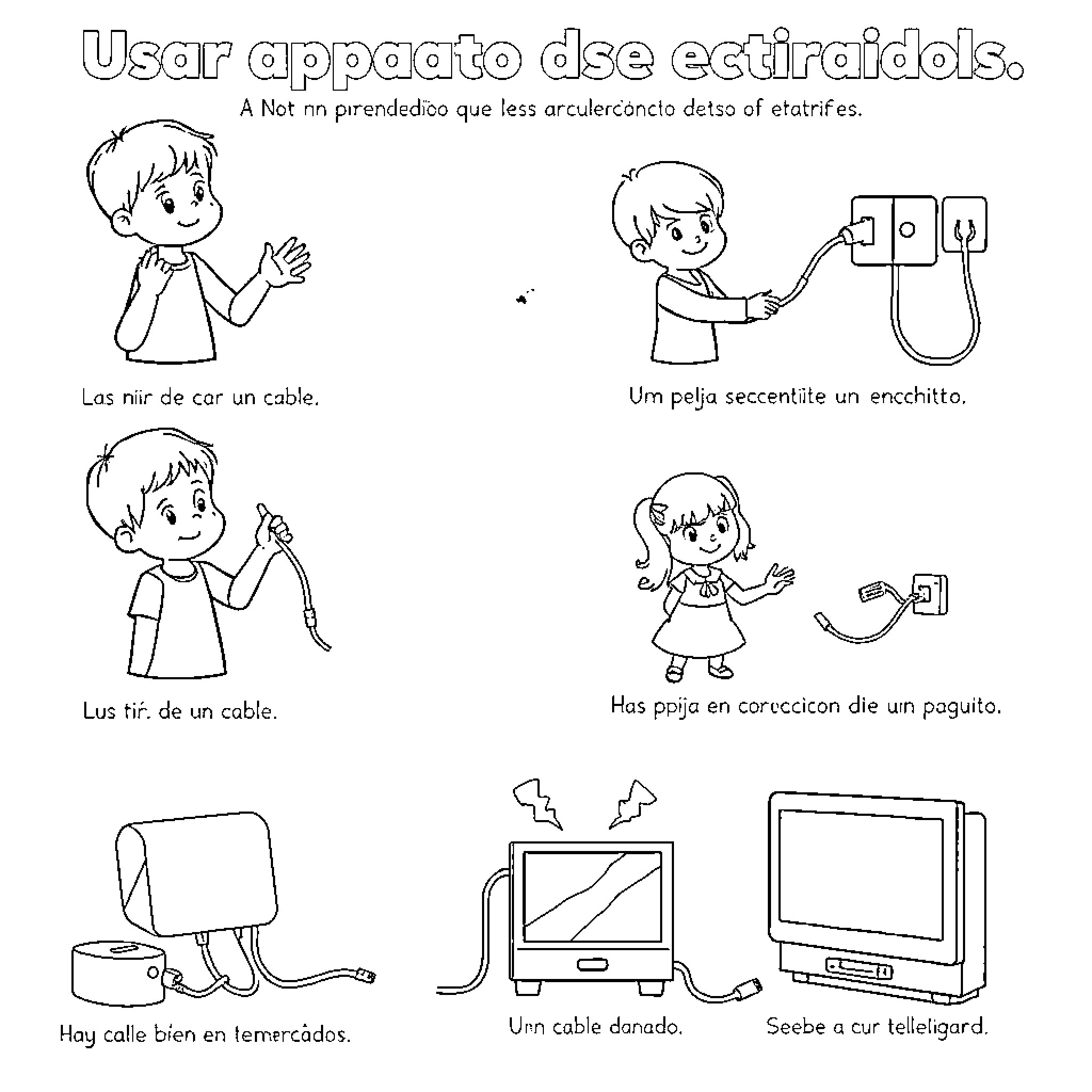 Appliance Instructions for Safe Use Coloring Page (free black-and-white line drawing printable PDF for all, from beginners to advanced learners, including children, teens, adults, and seniors)