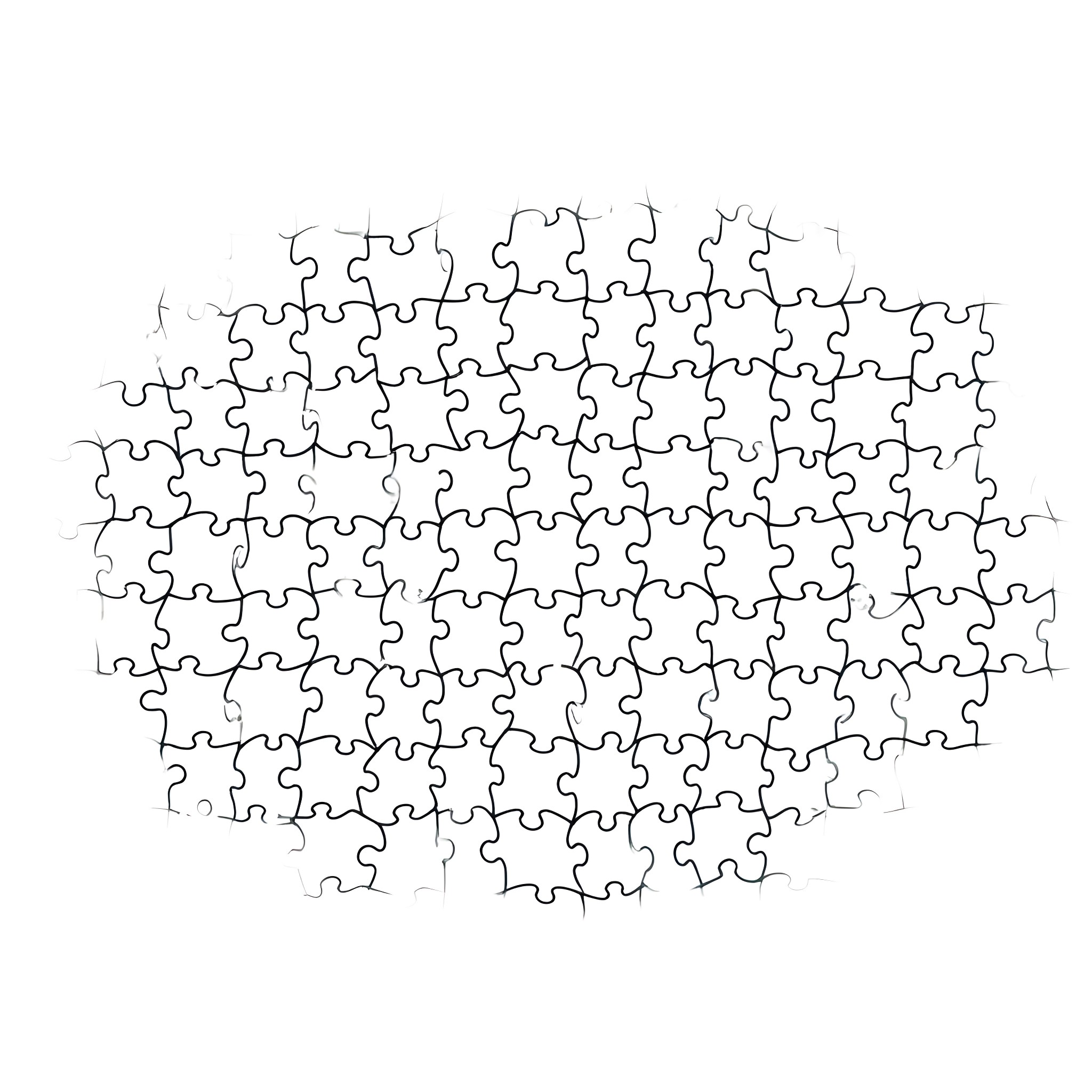 Jigsaw Puzzle of Heart Shape Coloring Page (free black-and-white line drawing printable PDF for all, from beginners to advanced learners, including children, teens, adults, and seniors)