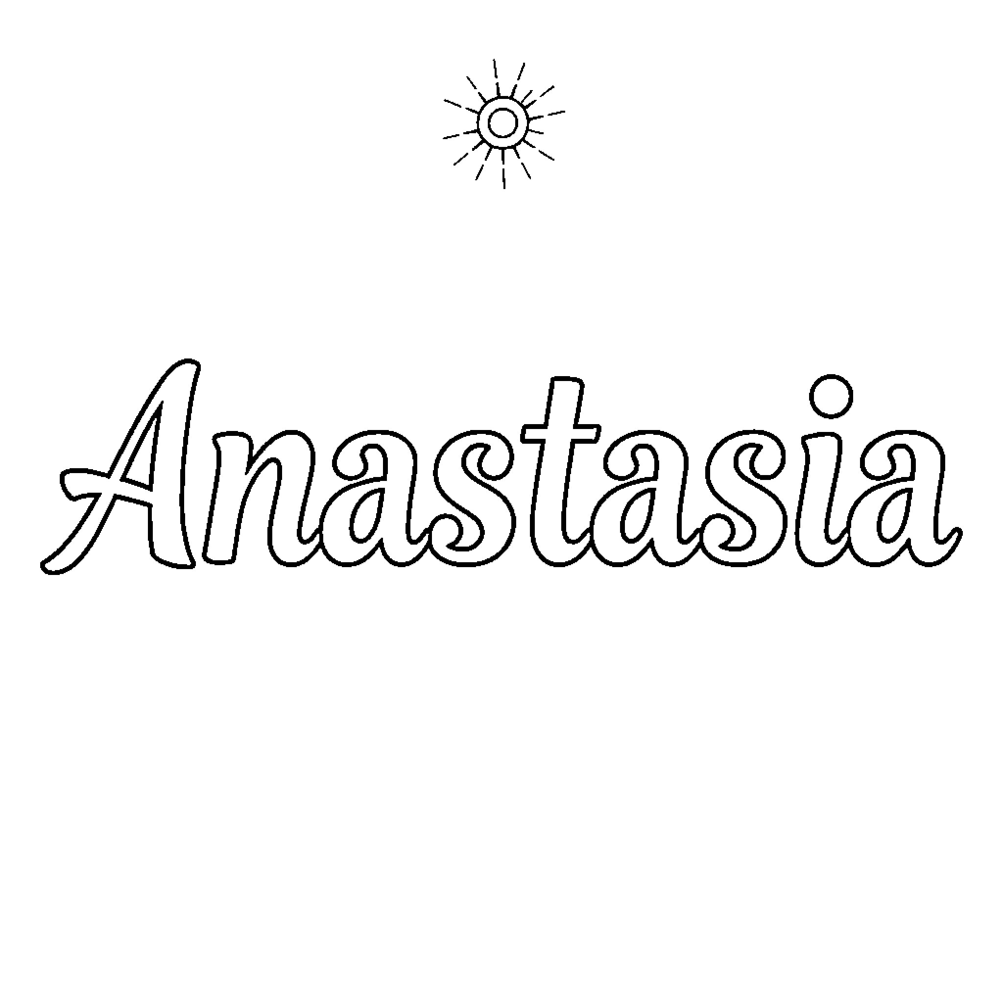 Anastasia relaxing under the sun Coloring Page (free black-and-white line drawing printable PDF for all, from beginners to advanced learners, including children, teens, adults, and seniors)