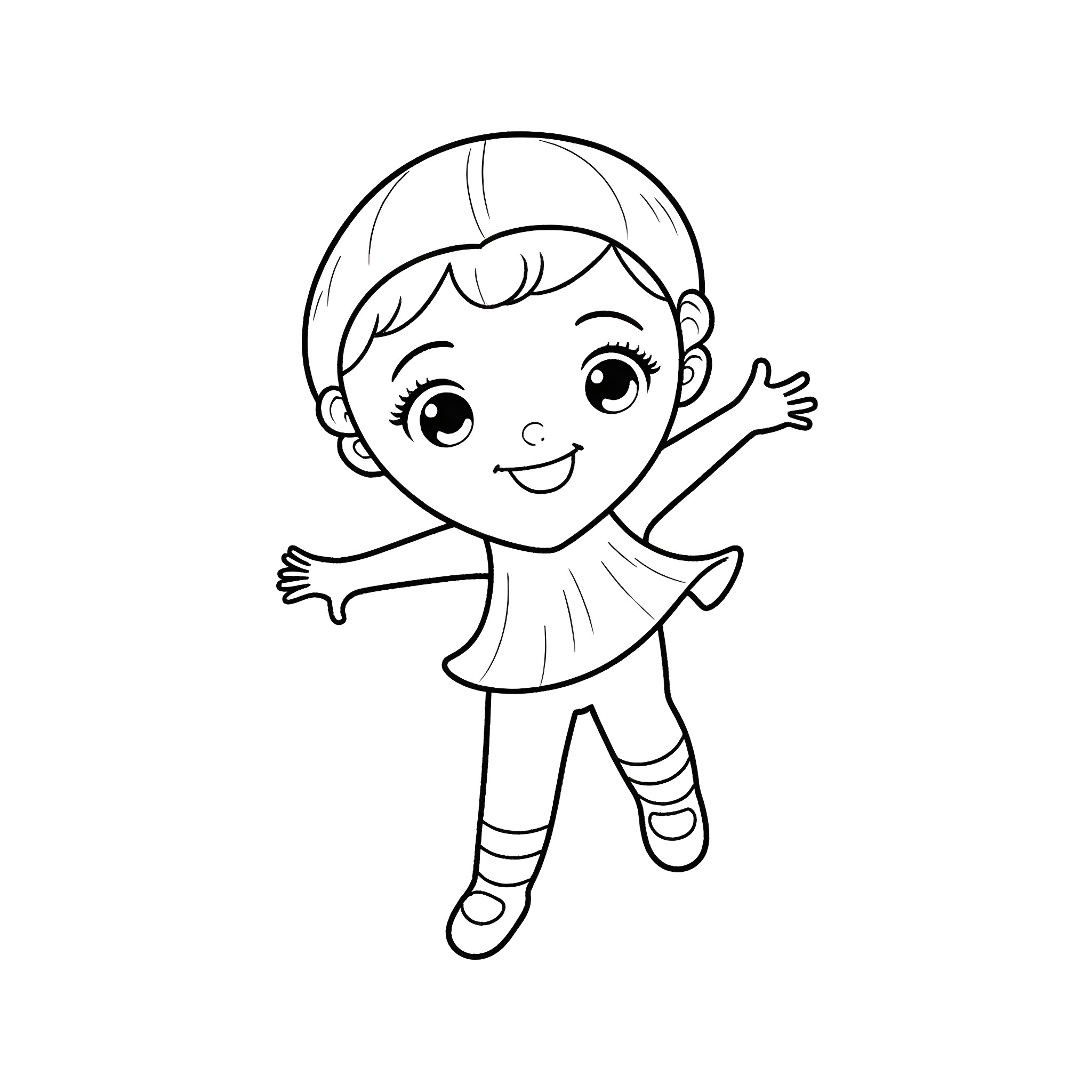 Ghost Spider playing happily in the air Coloring Page (free black-and-white line drawing printable PDF for all, from beginners to advanced learners, including children, teens, adults, and seniors)