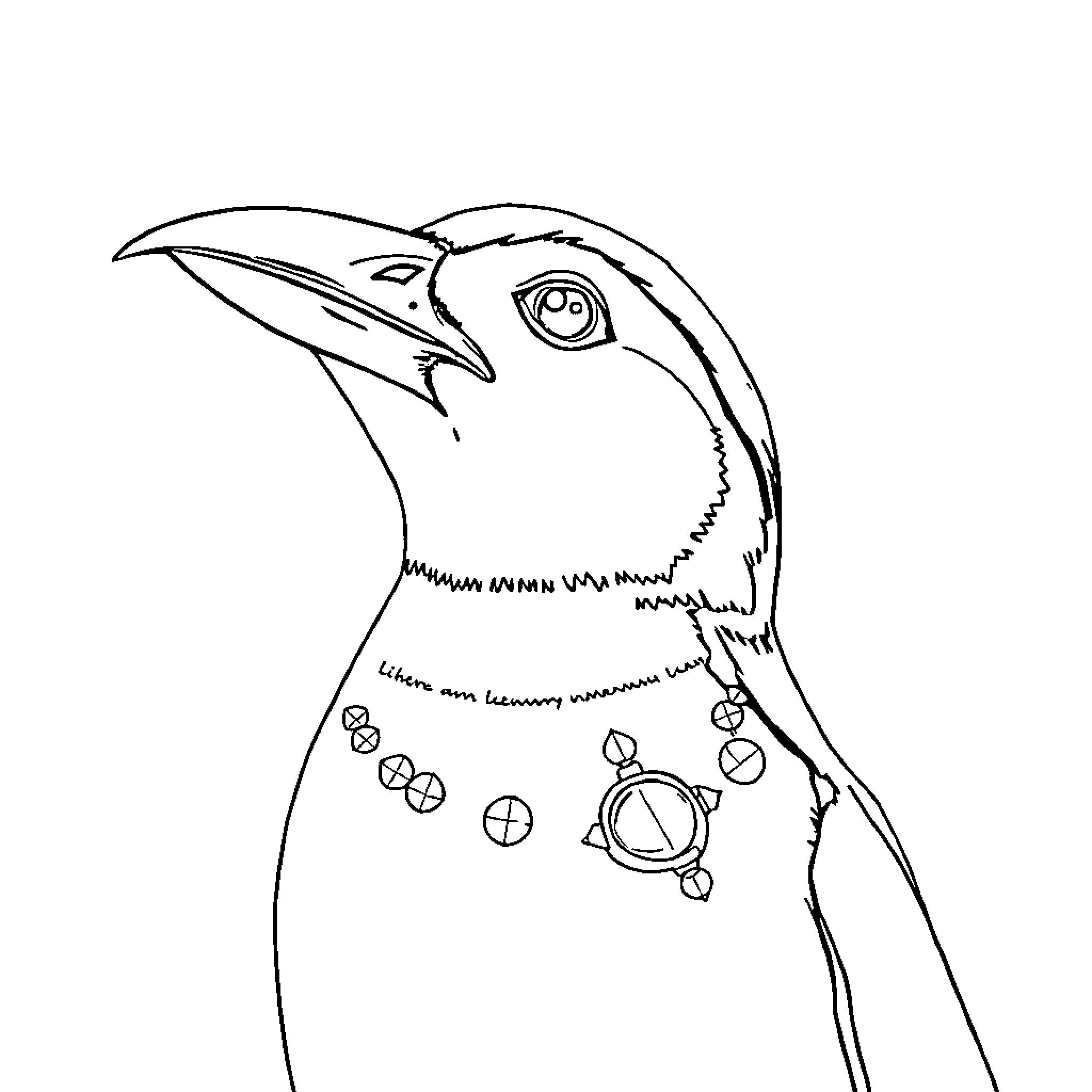 Fish with patterned body and curious expression Coloring Page (free black-and-white line drawing printable PDF for all, from beginners to advanced learners, including children, teens, adults, and seniors)