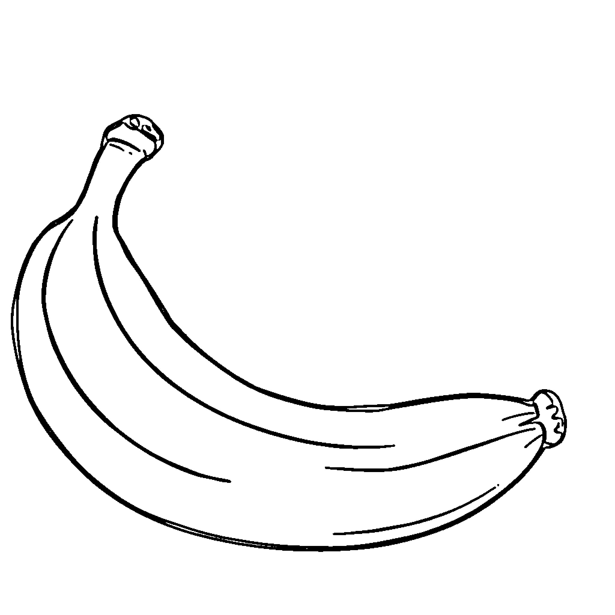 Banana with minimal artistic rendering Coloring Page (free black-and-white line drawing printable PDF for all, from beginners to advanced learners, including children, teens, adults, and seniors)