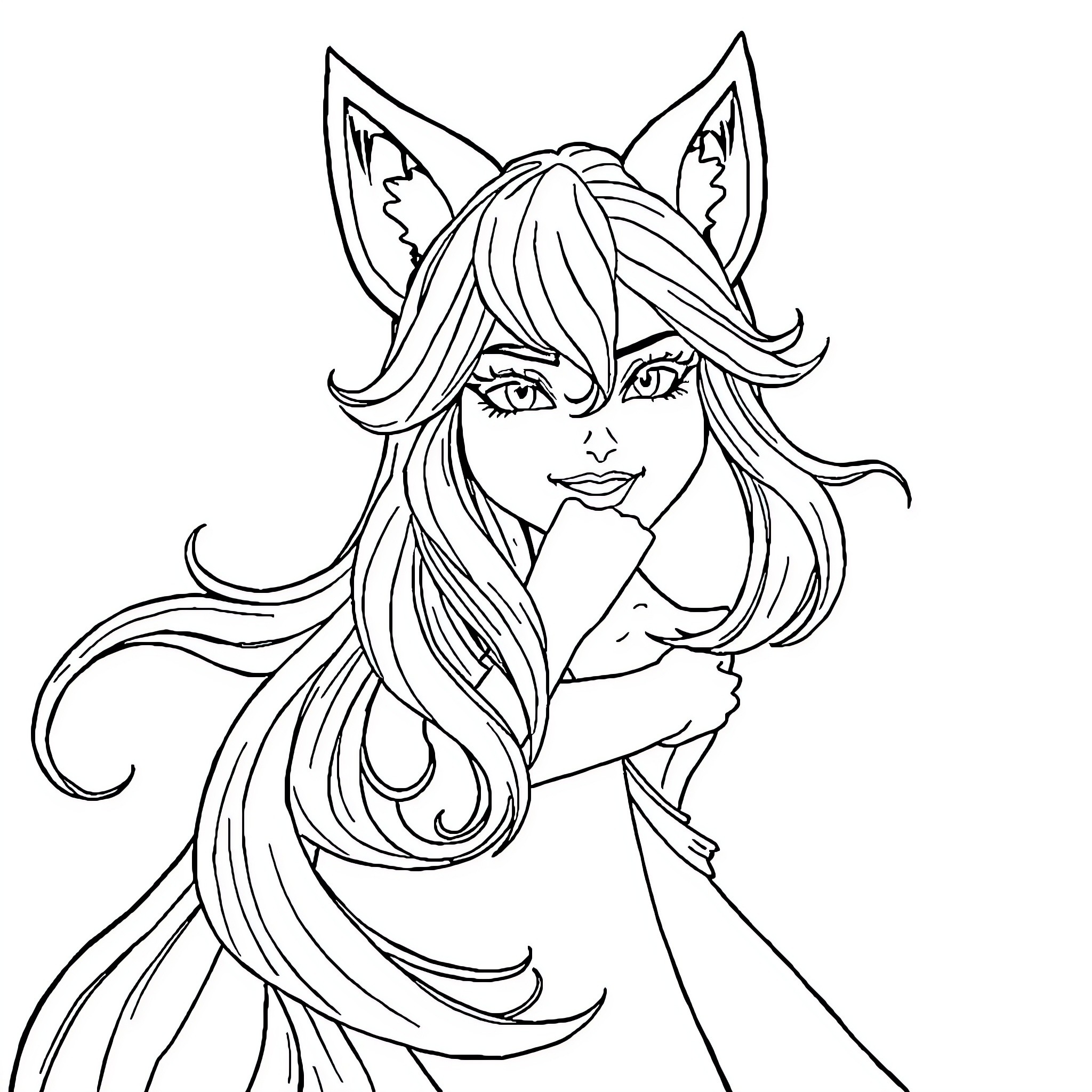 Alastor, the Captivating Feline Creature Coloring Page (free black-and-white line drawing printable PDF for all, from beginners to advanced learners, including children, teens, adults, and seniors)